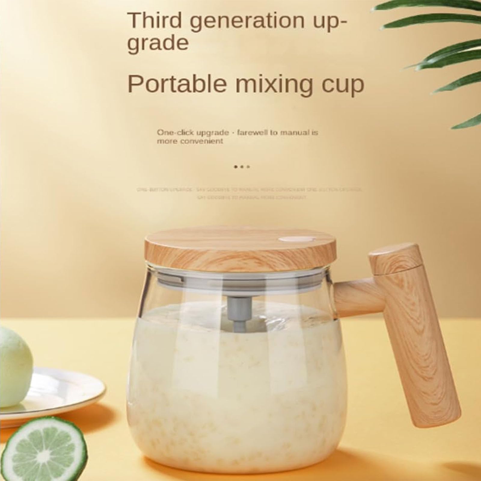 13.5oz Electric Mixing Mug - Self Stirring Coffee Cup with High Speed Mixing for Coffee, Tea & Hot Chocolate | Perfect for Office, Kitchen, Travel & Home Use | BPA-Free Transparent Design