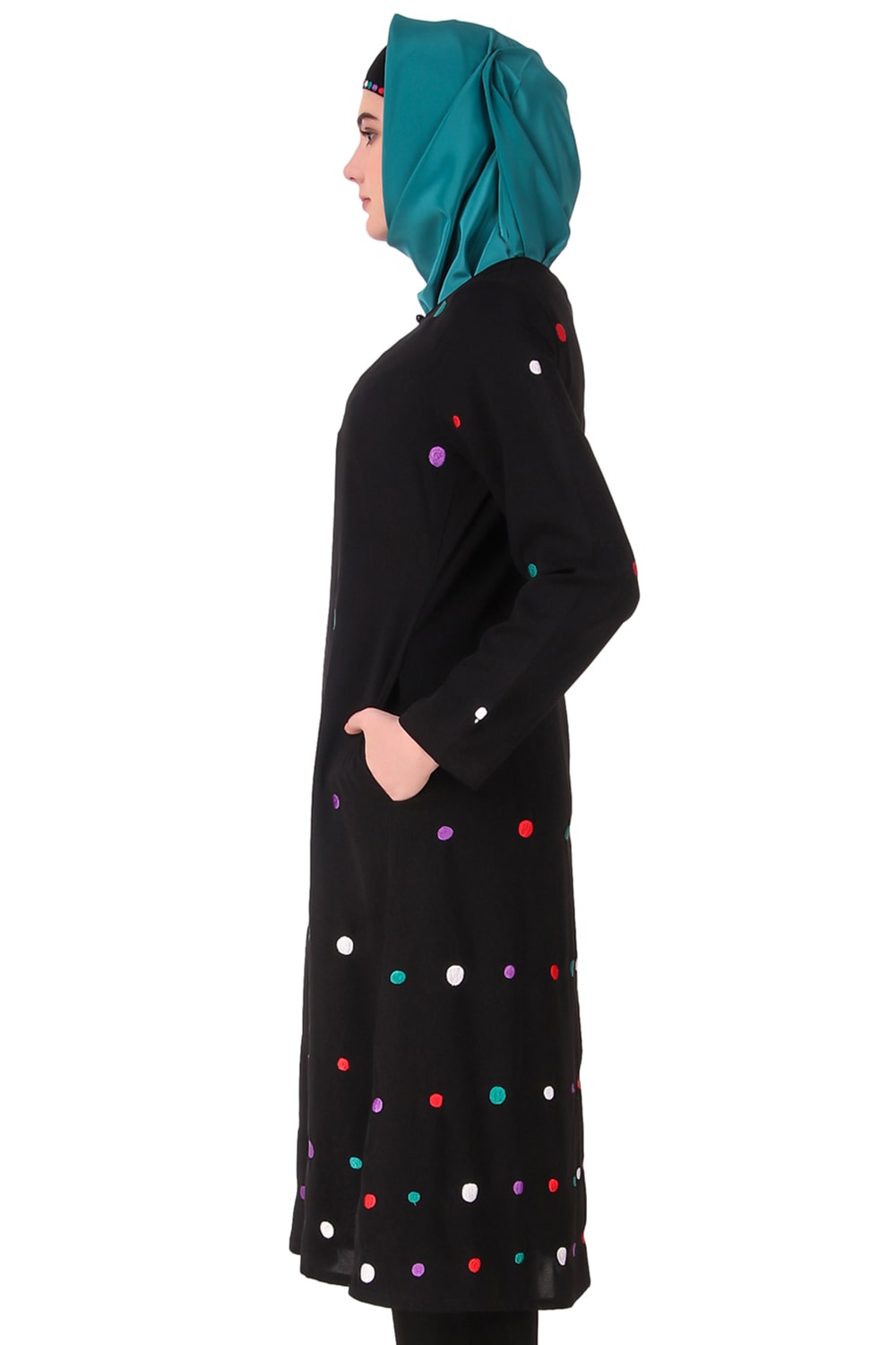 Vibrant Embroidered Polka Dot Tunic Top for Women - Boho Chic Blouse for Casual Outings & Summer Vacations
