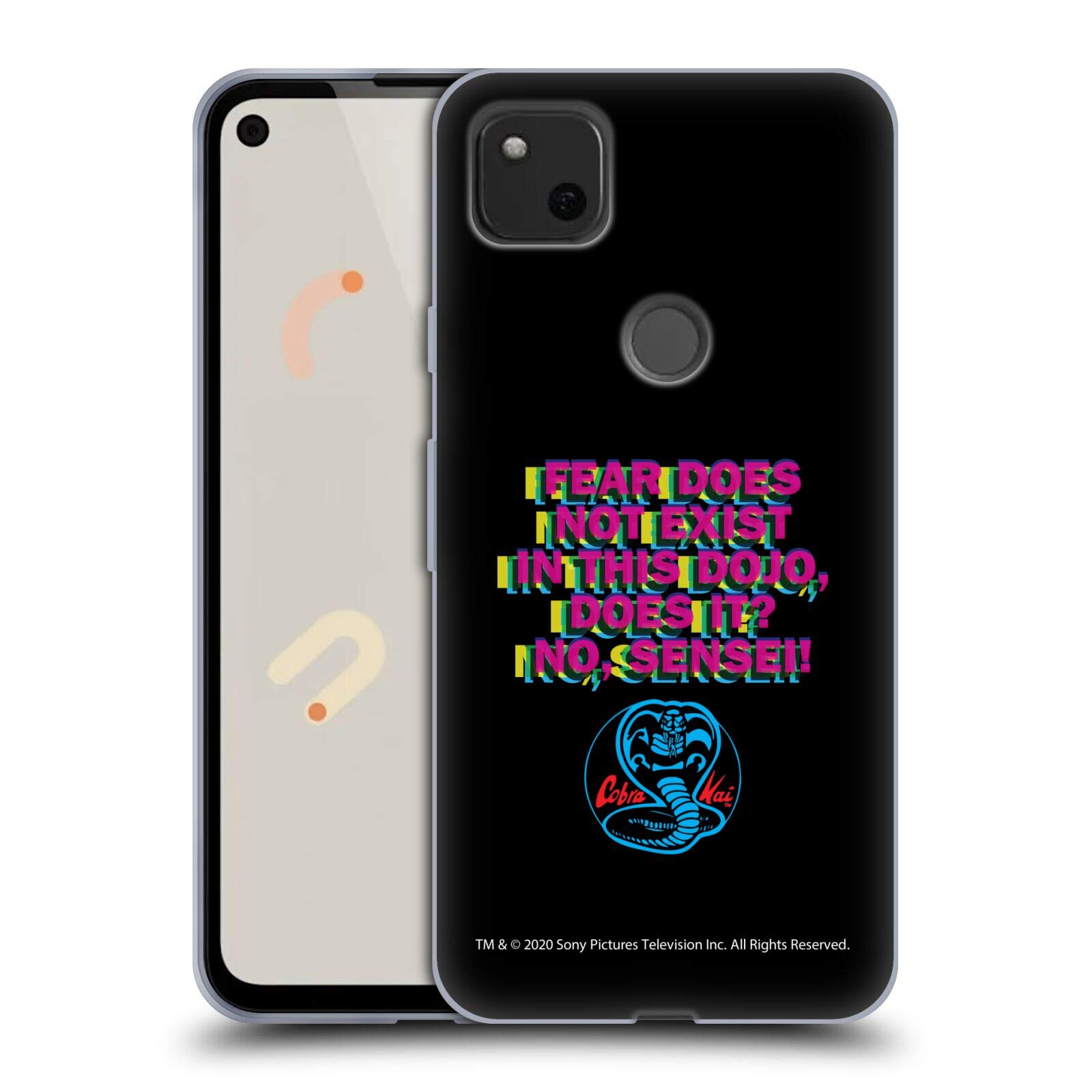 Head Case Designs Cobra Kai Dojo Quote Logo Soft Gel Case for Google Pixel 4a - Durable Protection for Everyday Use, Gym, and Outdoor Activities