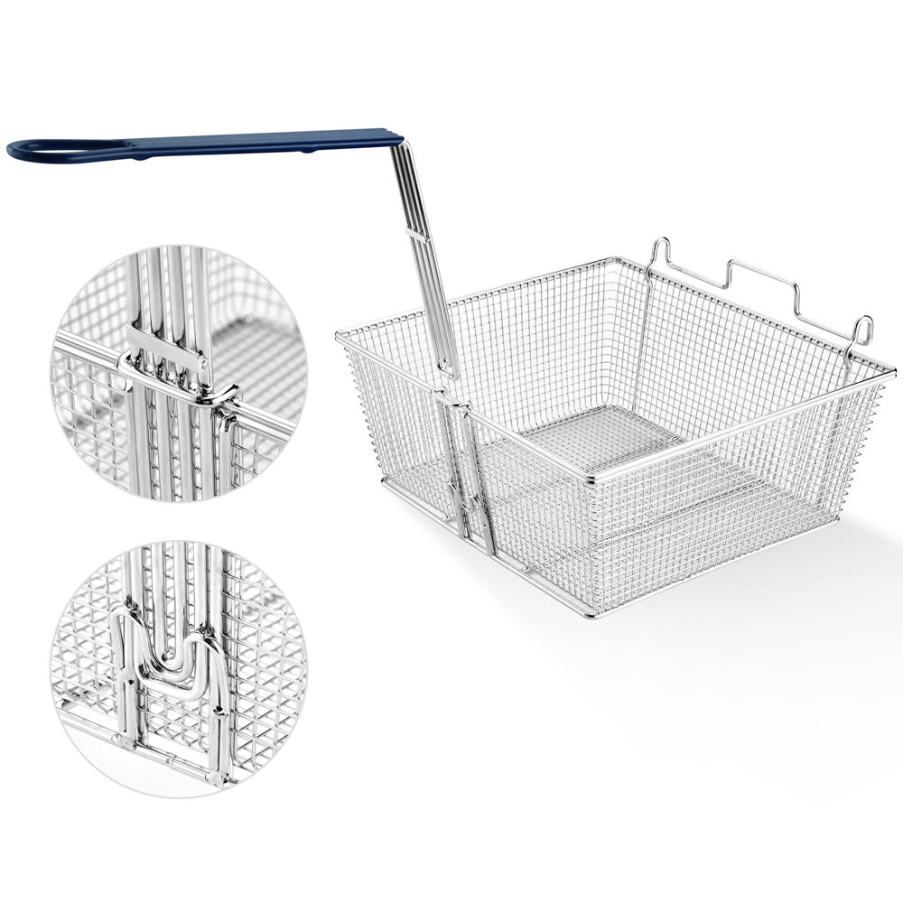 TheLAShop 13-Inch Large Fryer Basket Replacement - 8.8 lbs Capacity - Perfect for Commercial Deep Fryers & Home Kitchen Use