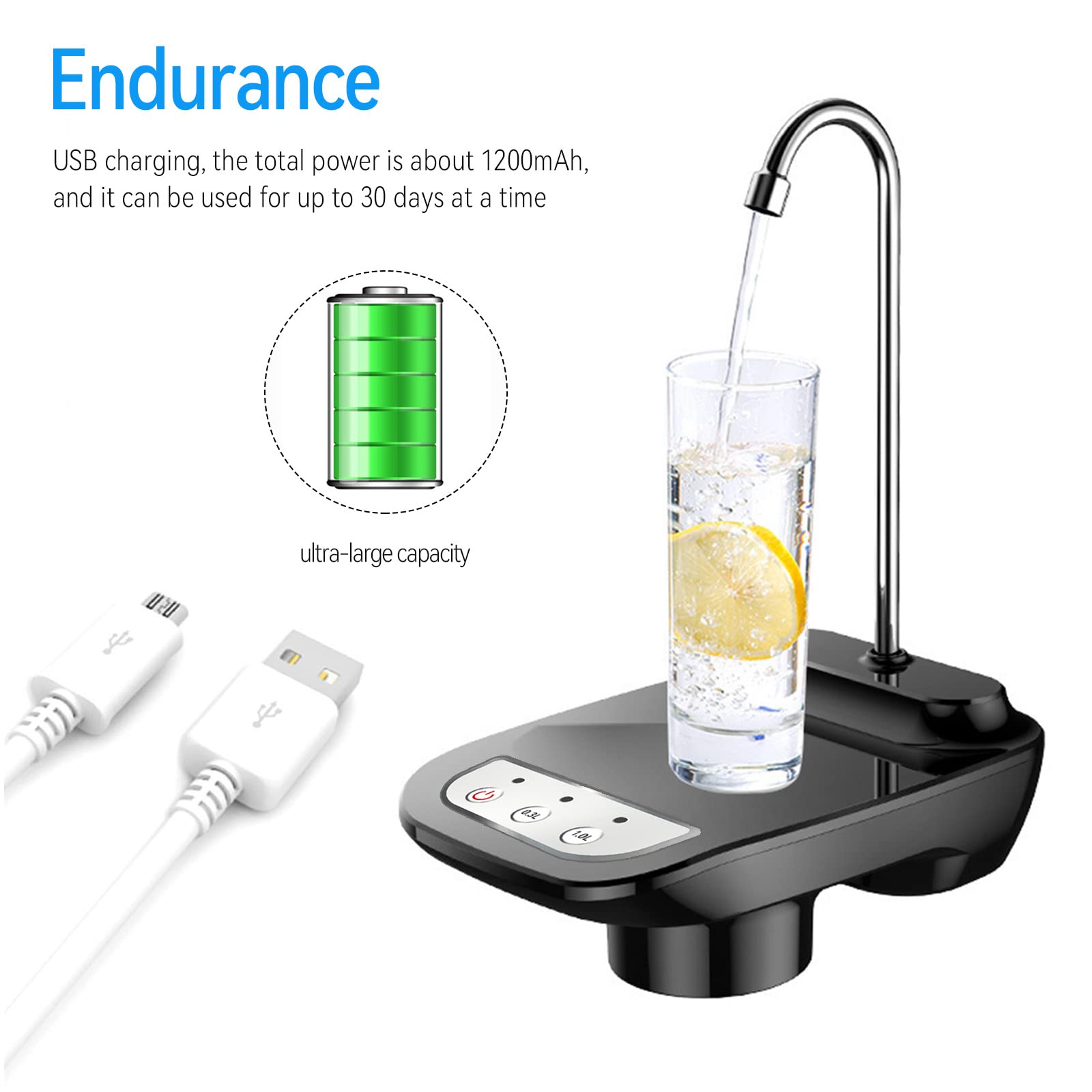 Electric Water Dispenser Pump for 5 Gallon Bottle - Automatic Universal Water Dispenser for Home, Office & Camping - Portable Water Jug Pump for Drinking Water Accessories