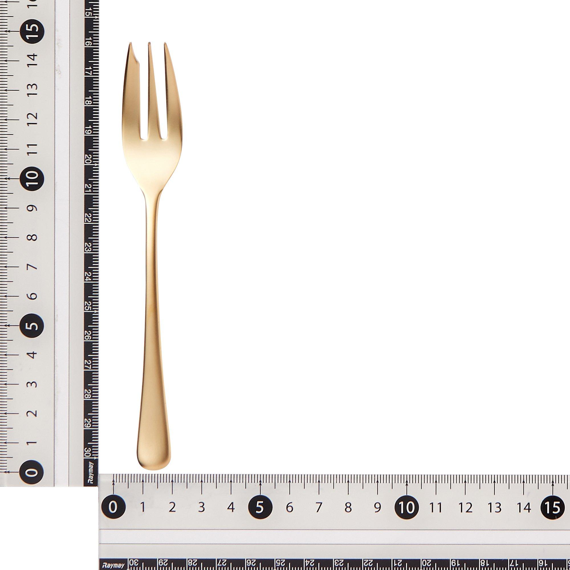 Elegant Gold Cake Forks - 24K Gold Plated Dessert Forks for Wedding, Birthday, Party & Fine Dining - Set of 12