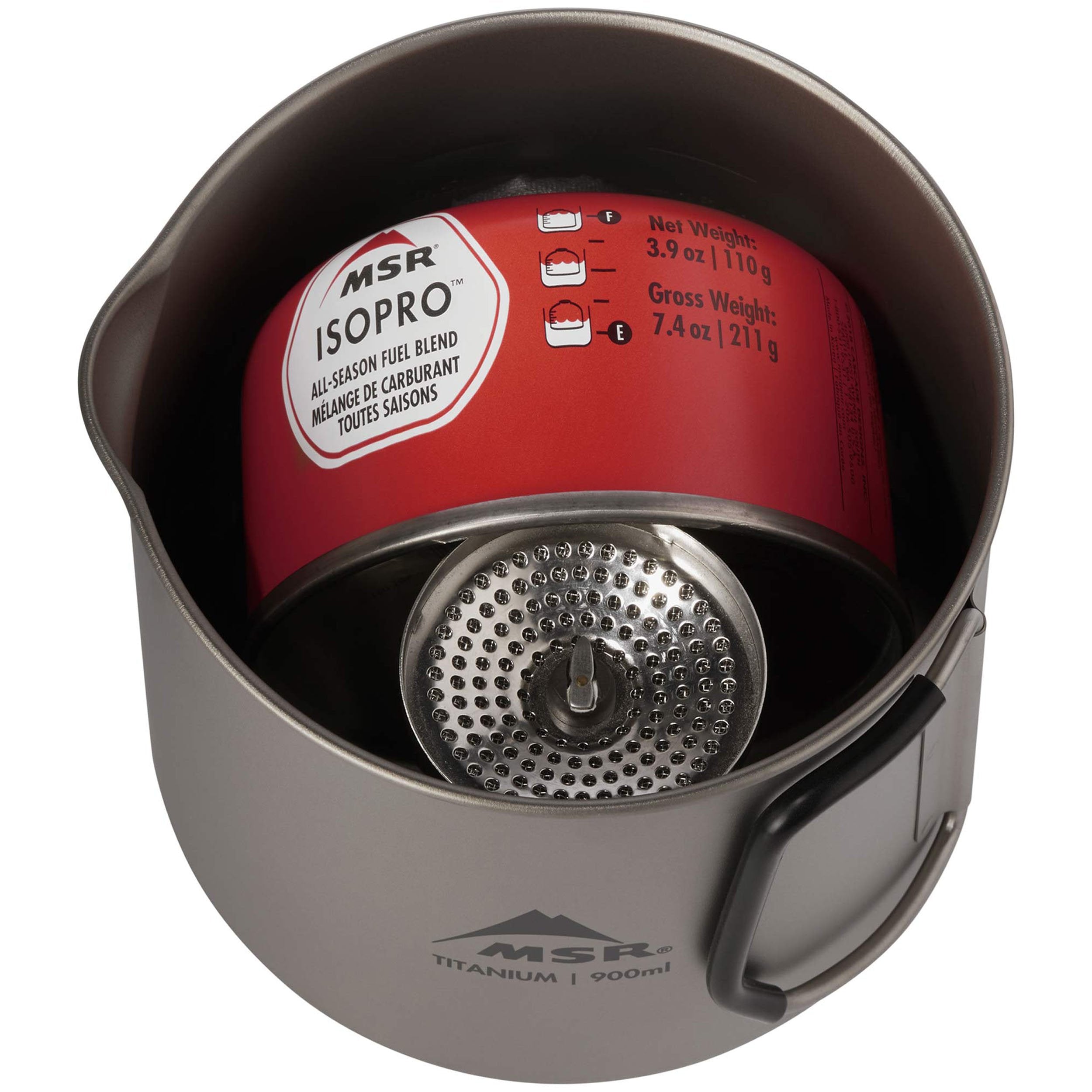 MSR Titan Kettle 900mL - Ultralight Titanium Camping Cook Pot for Backpacking, Hiking & Outdoor Adventures | Boil Water, Cook Meals & Brew Coffee on The Go