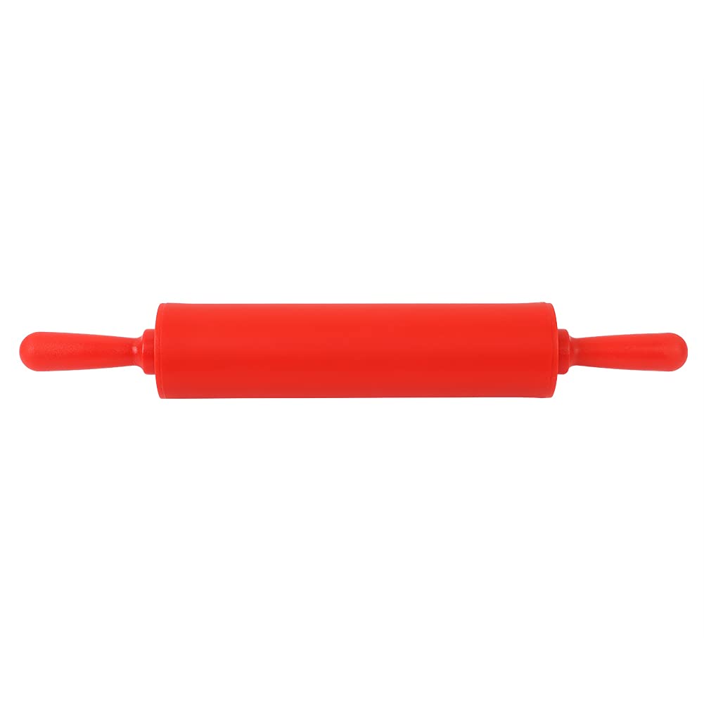 Colorful Silicone Rolling Pin for Baking - Non-Stick Dough Roller for Homemade Bread, Cookies & Pastries - Perfect Kitchen Tool for Restaurants & Home Bakers (Red) - Ideal for Holiday Baking & DIY Desserts