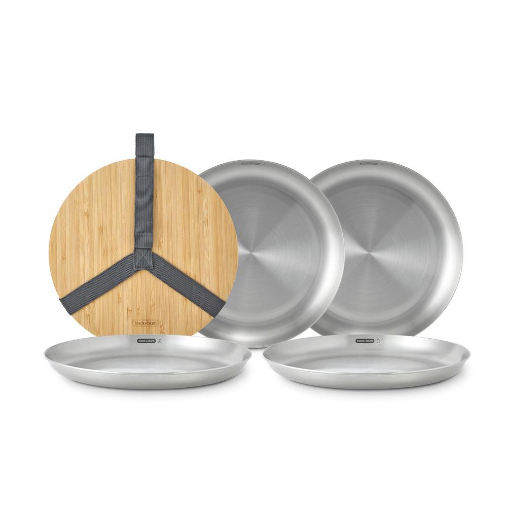 Black + Blum Eco-Friendly BPA-Free Picnic Plate Set of 4 - Durable Outdoor Dinnerware for Camping, Beach, BBQ & Picnics