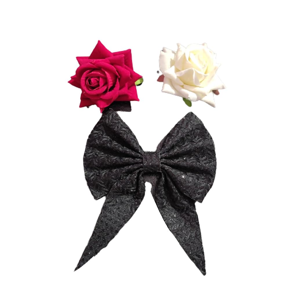 Shubeha Enterprises Rose Hair Clips for Women - 3 Pack Multicolor Hair Accessories, Decorative Hair Pins for Women & Girls | Perfect for Weddings, Parties & Everyday Styling