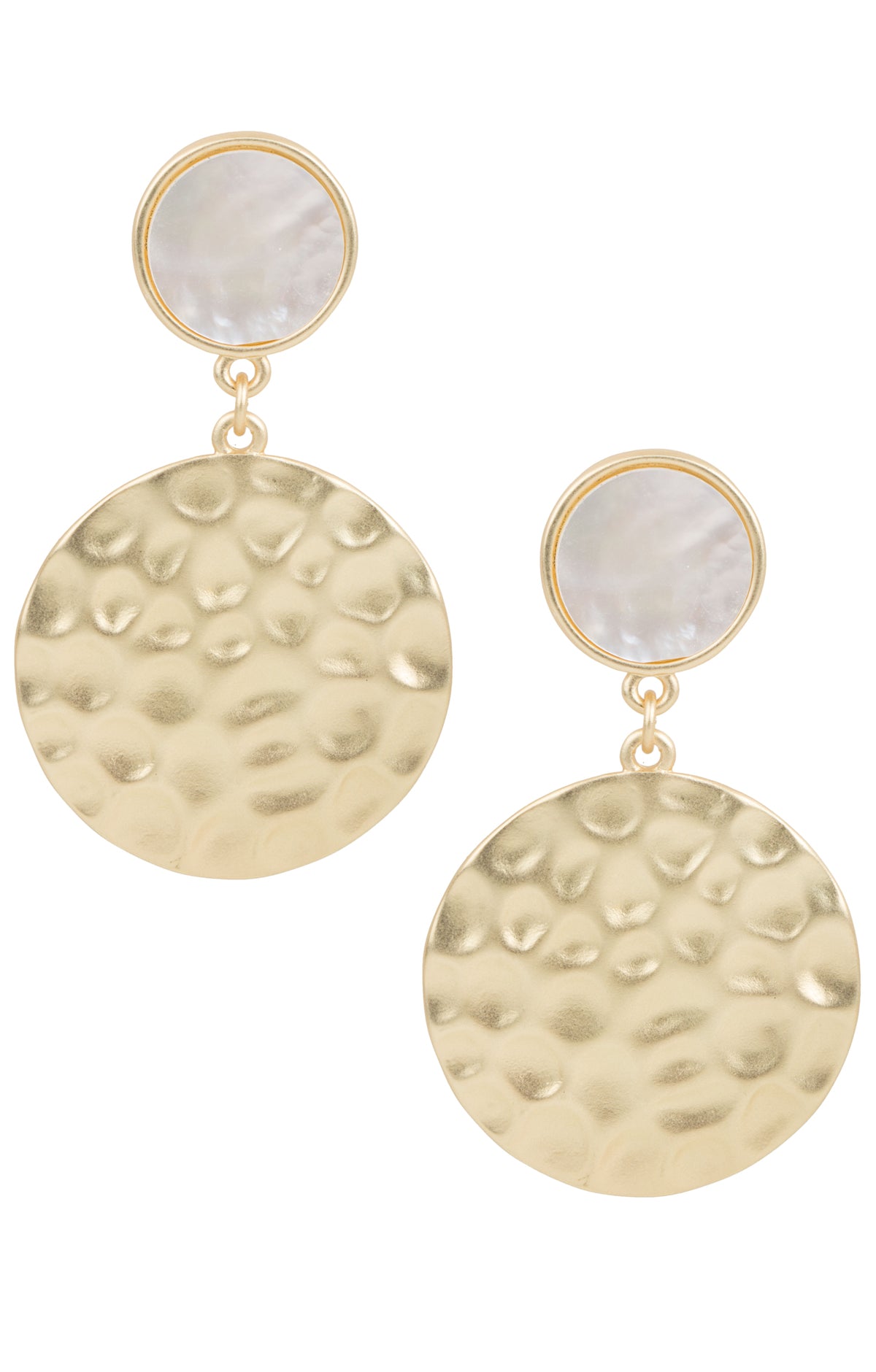 Hammered Gold Pearl Earrings for Women - Elegant Dangle Drop Earrings for Party, Wedding & Special Occasions