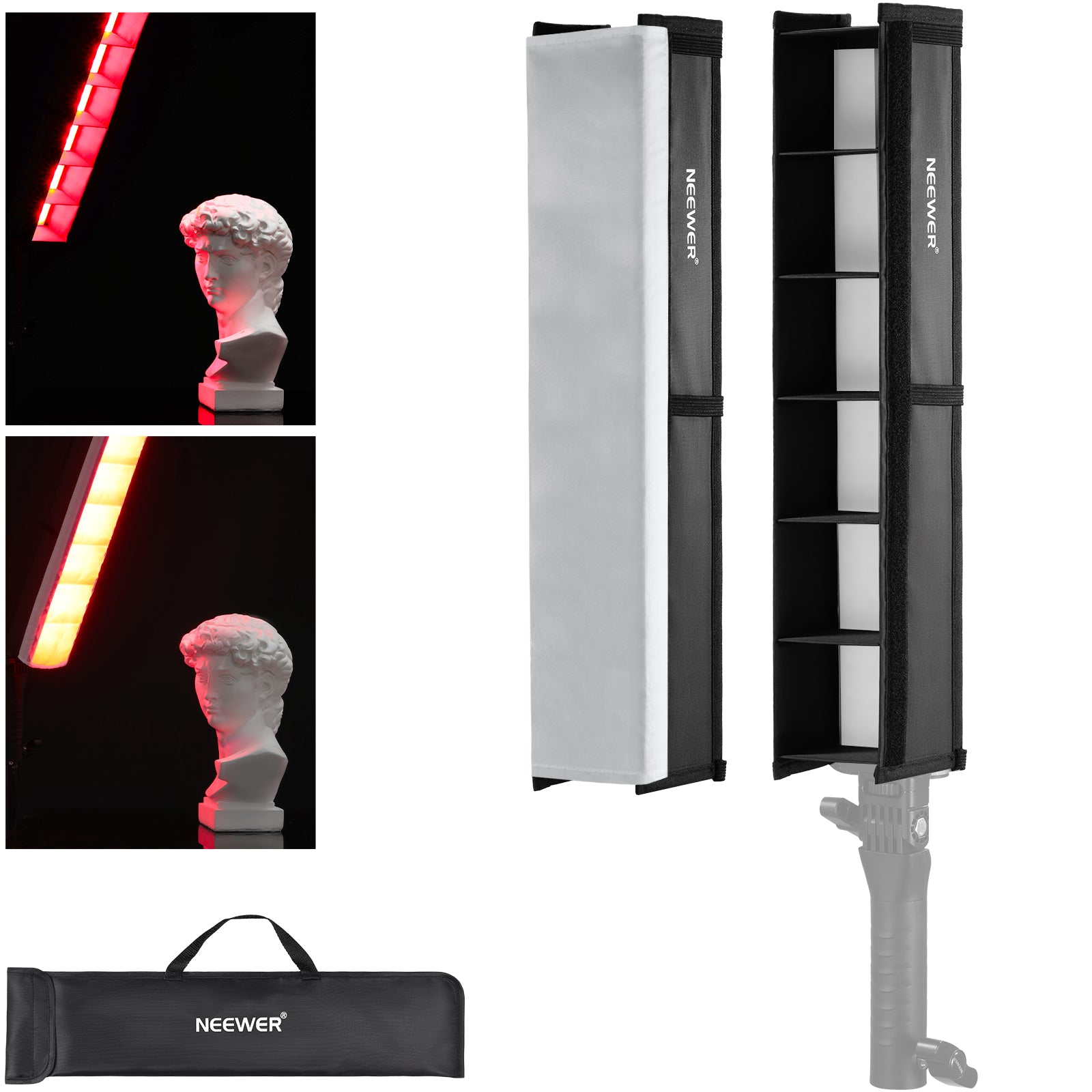 NEEWER NS3S Tube Light Grid Softbox Diffuser for BH 30S - Professional Photography Lighting Accessory for Studio, YouTube Videos & Portrait Shoots