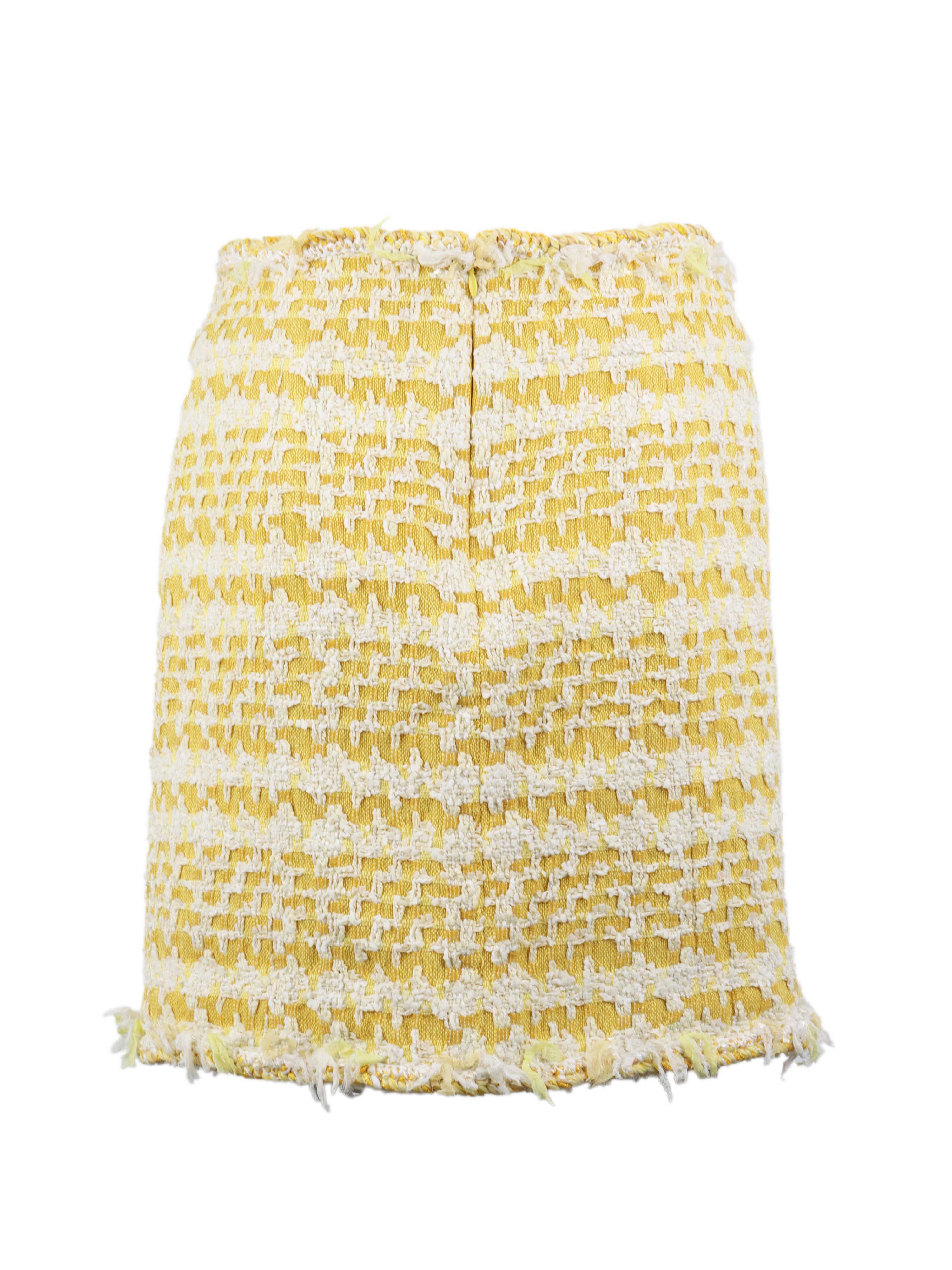 Chanel Yellow Tweed Mini Skirt for Women - Luxury Designer Fashion Skirt for Party, Dinner & Special Occasions
