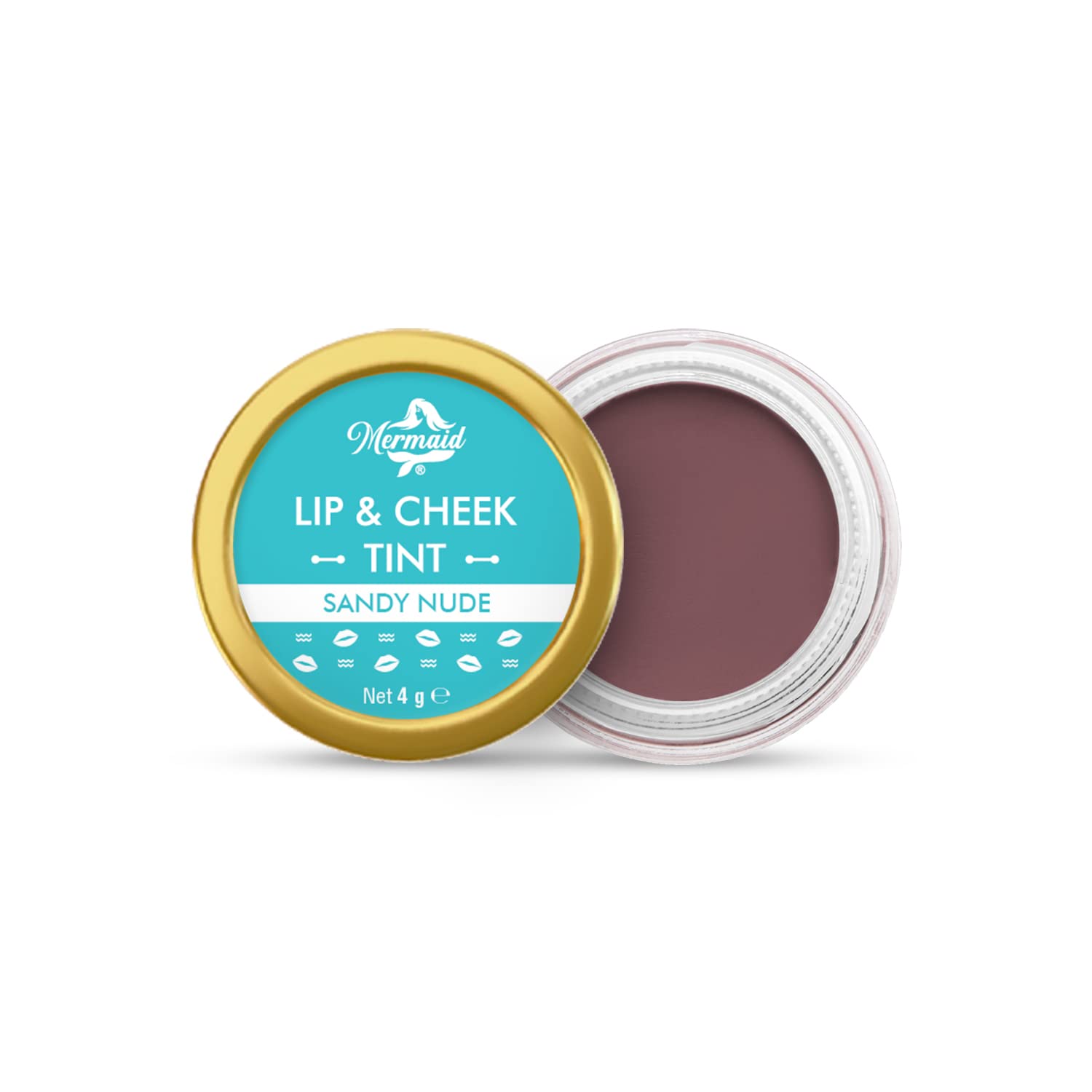 Mermaid Natural Glossy Lip & Cheek Tint with Shea Butter & Almond Oil - Hydrating Vegan Makeup for Women (Sandy Nude) | Perfect for Everyday Wear & Special Occasions