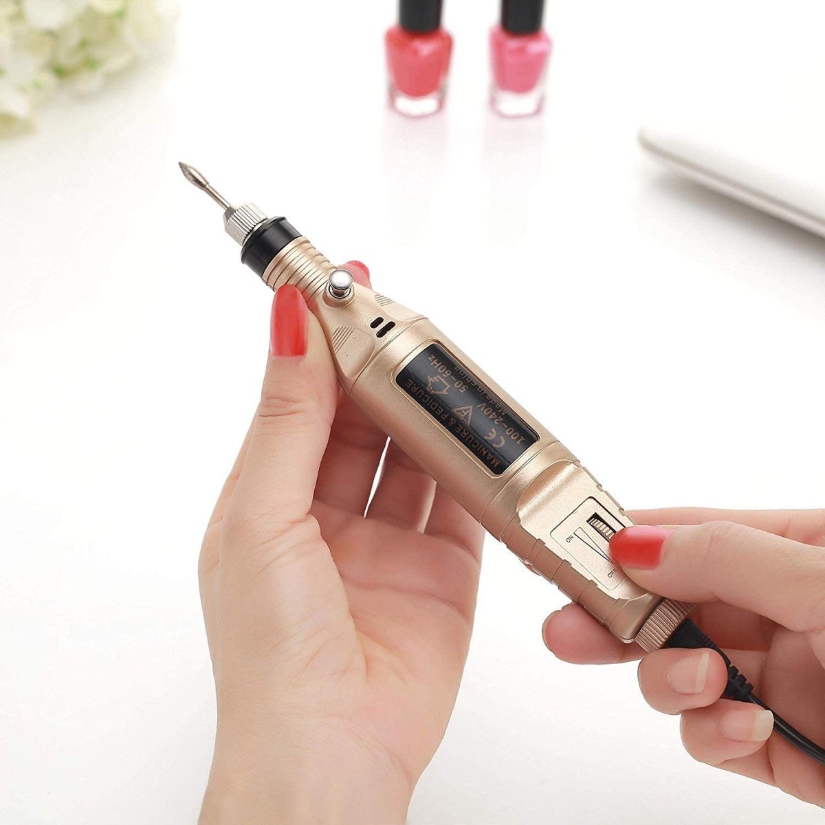 JMD100 Mini 15000RPM Electric Nail Drill Machine - Professional Manicure Pedicure Kit for Home & Salon Use - Perfect for Acrylic Nails, Gel Polish & Nail Art Design