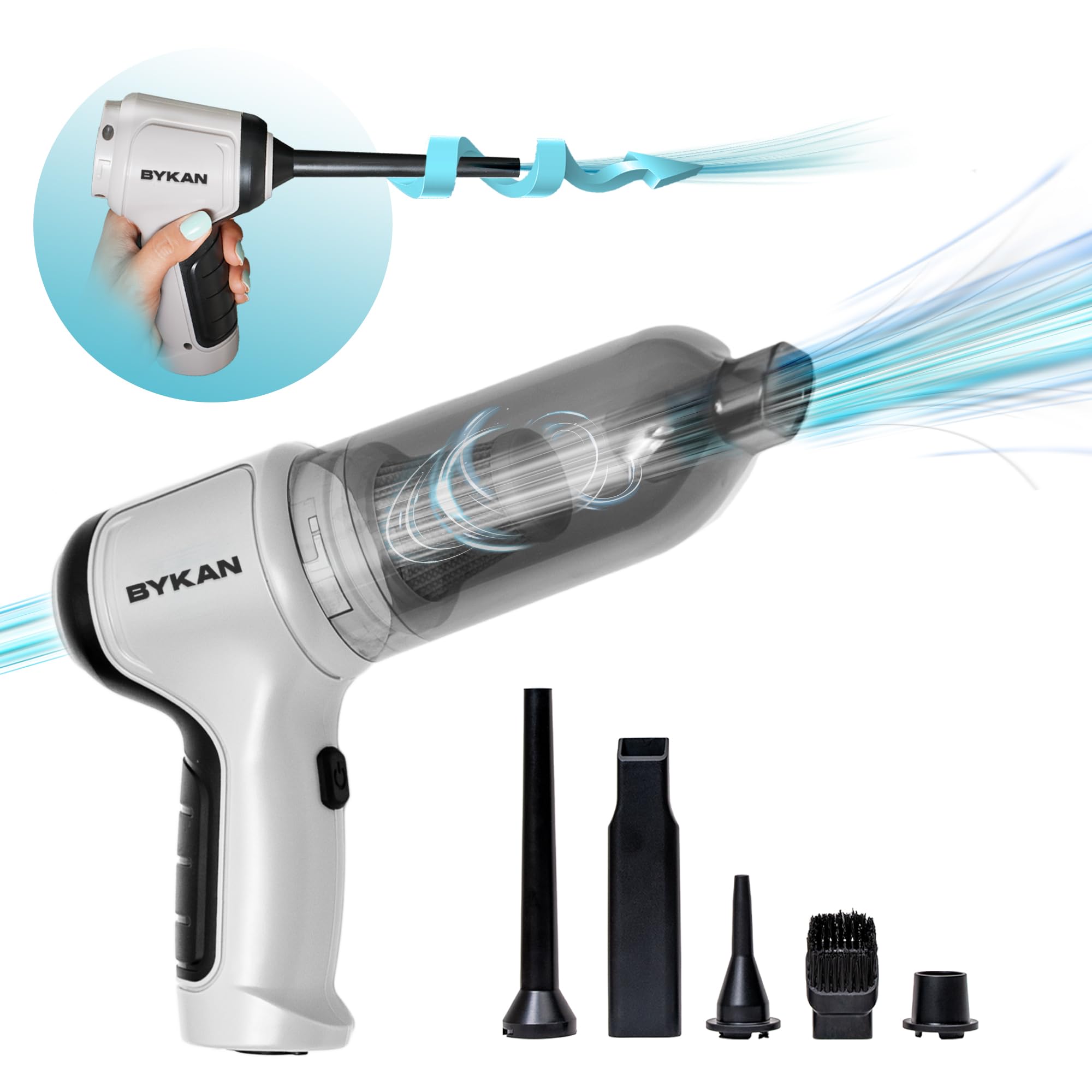 Powerful 120W Handheld Vacuum Cleaner - 38000 RPM High-Speed Rechargeable Mini Vacuum for Home, Car, Office & Pet Hair | Portable Cordless Cleaner for Quick Spills, Car Seats, Desk Cleaning & Pet Grooming