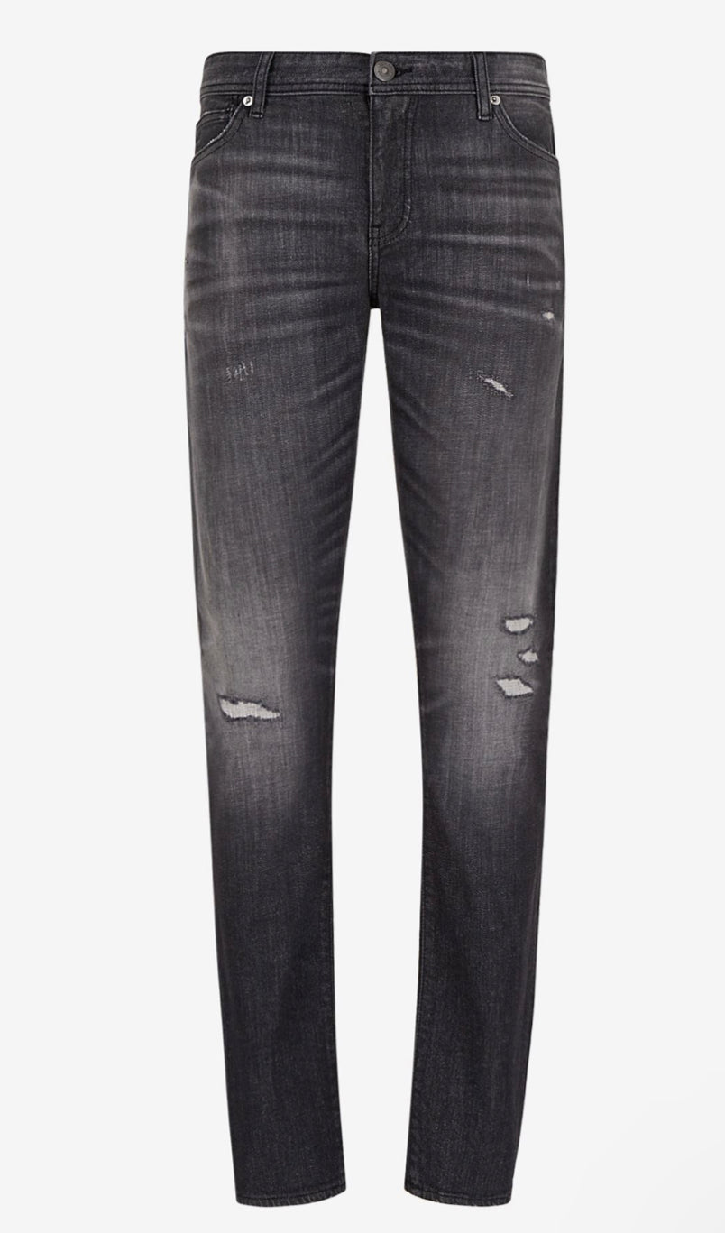 Armani Exchange J14 Medium Grey Skinny Jeans for Women - Stretch Denim Slim Fit Pants, Perfect for Casual Wear & Night Out