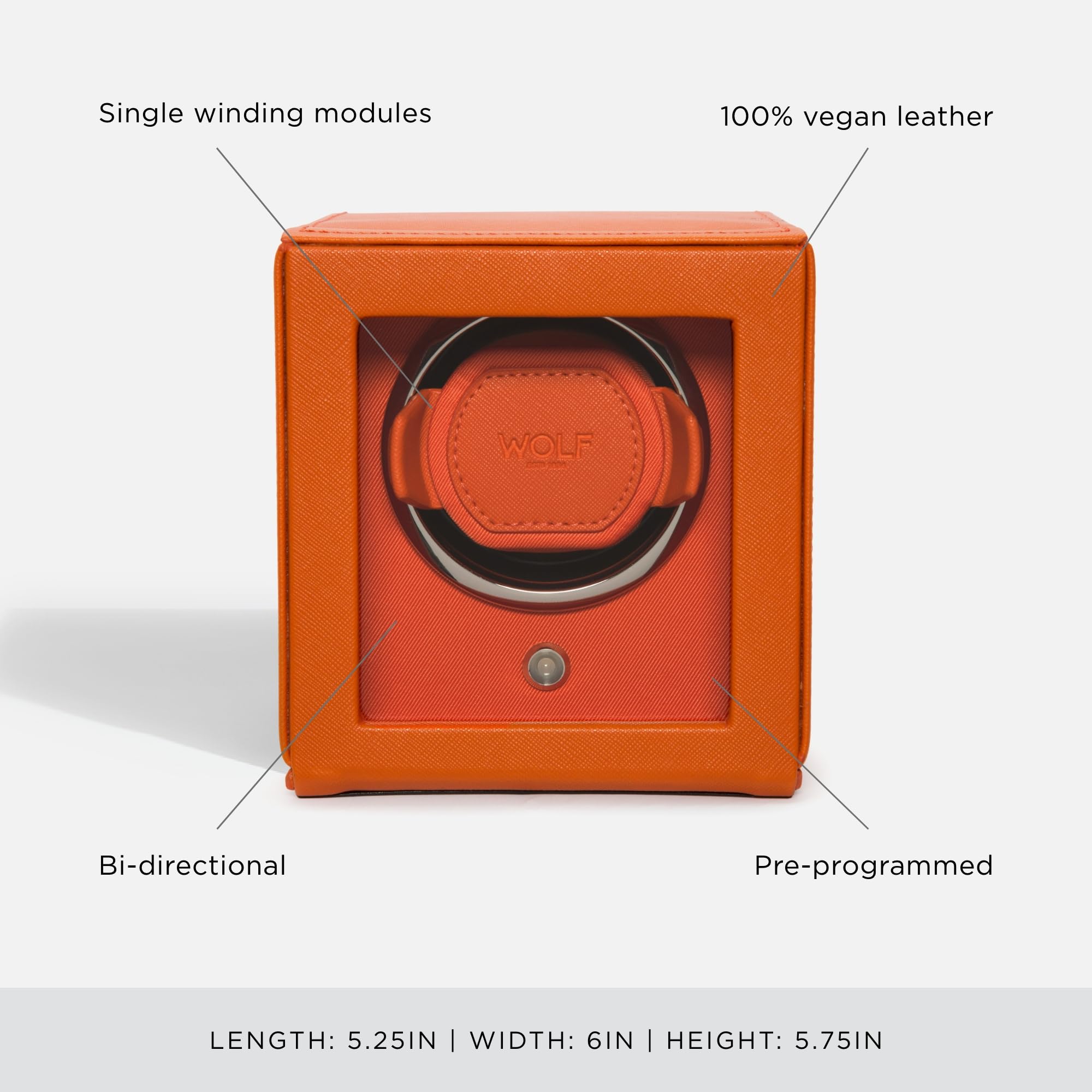 Premium Wolf Cub Single Watch Winder with Glass Cover - Automatic Watch Storage & Display Case for Rolex, Omega & Luxury Watches - Perfect for Home, Office & Travel Use