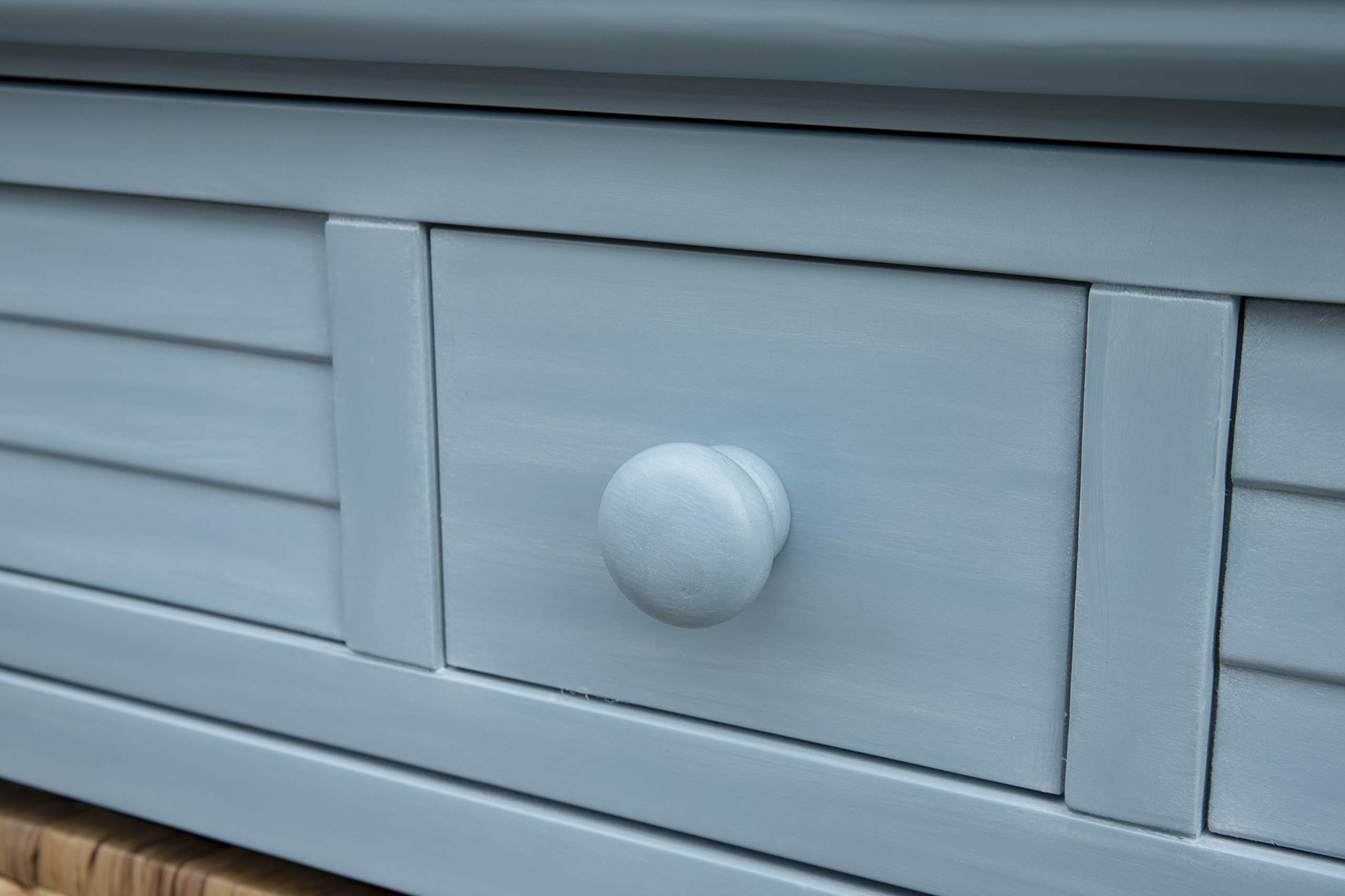 Sunset Trading Cool Breeze Nightstand with One Drawer & Two Baskets - Beach Blue Finish | Perfect for Bedroom, Guest Room or Beach House Decor