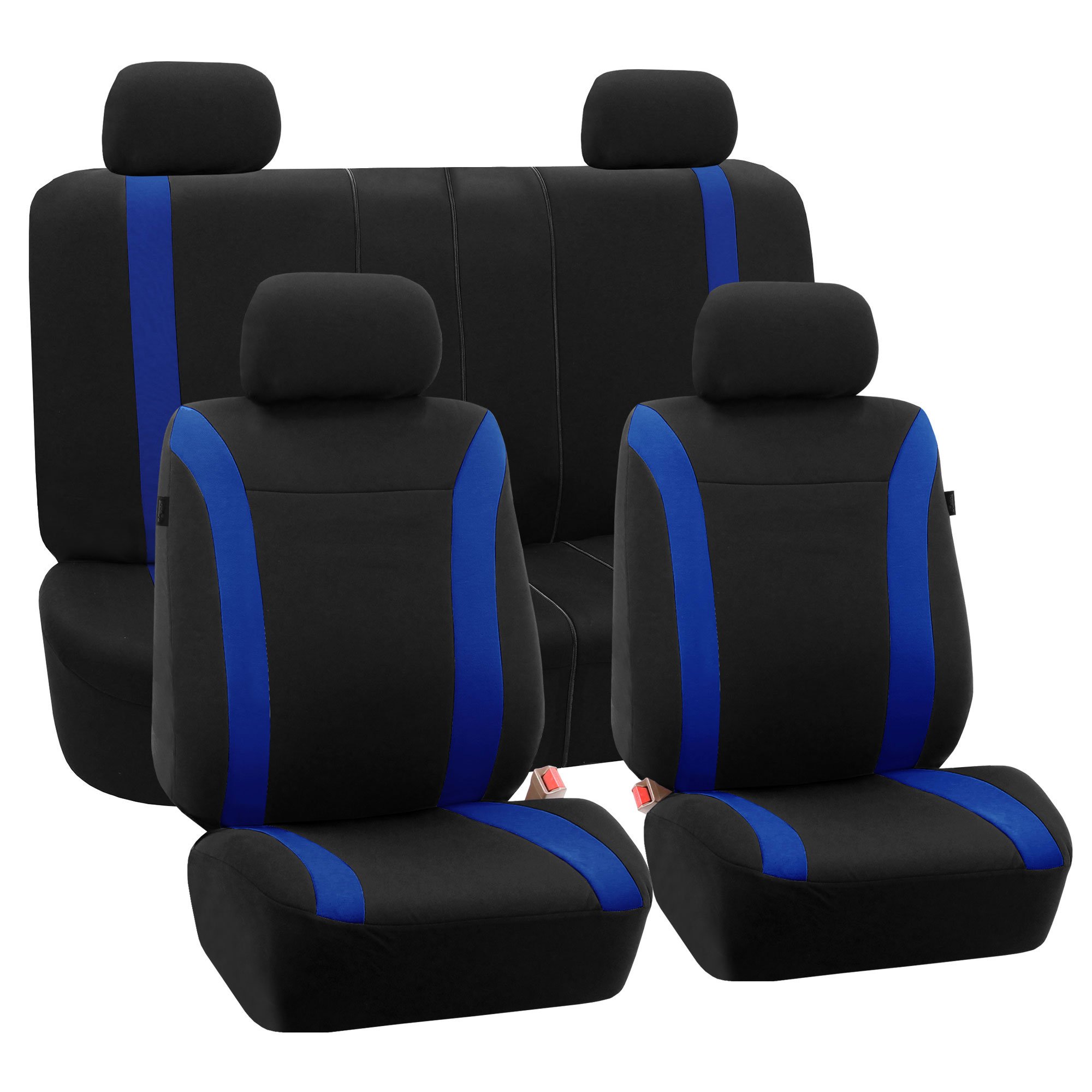 Premium FH Group Cosmopolitan Full Set Blue Car Seat Covers - Universal Fit for Cars, Trucks & SUVs | Airbag Compatible & Split Rear Design | Durable Interior Accessories for Comfort & Style | Perfect for Daily Commute, Road Trips & Family Travel