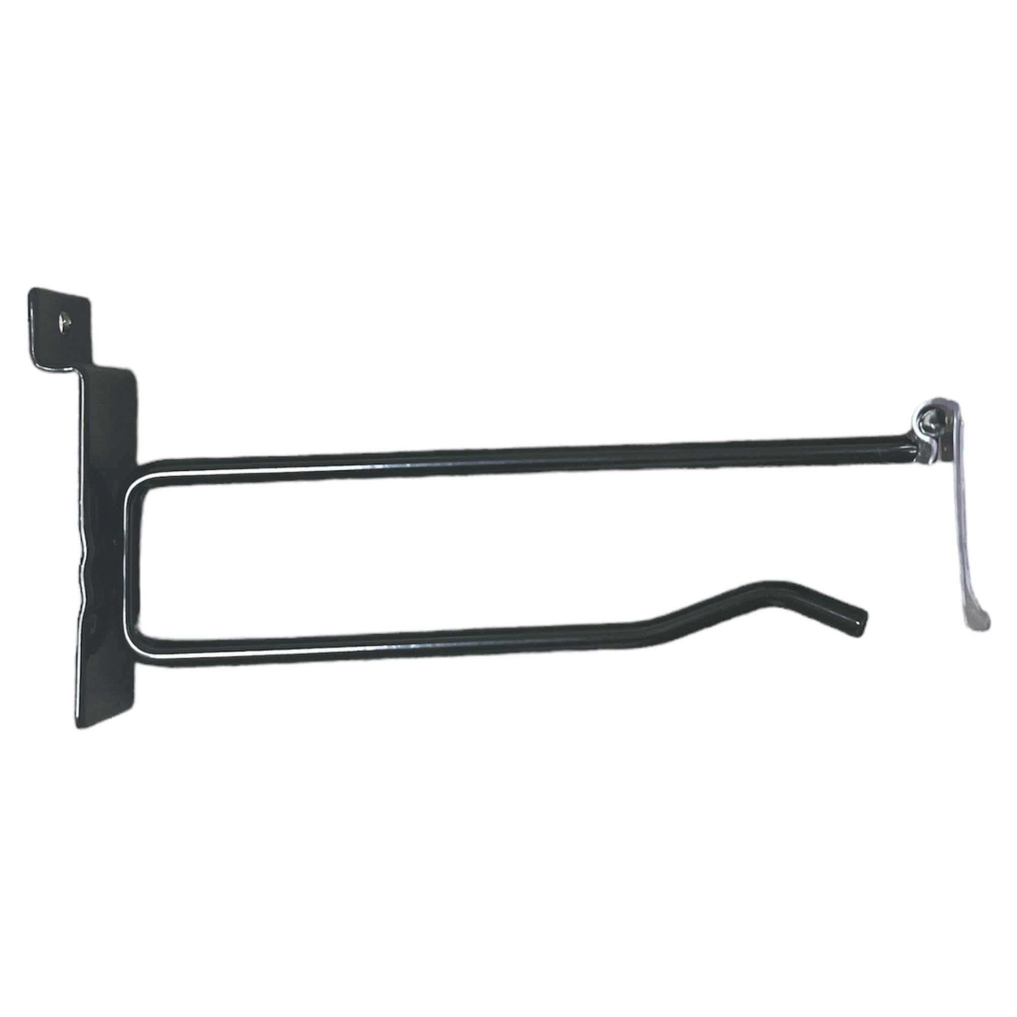 Black Slatwall Scanner Hooks with Clear Price/Label Holder (25 Pack, 4 Inch) - Perfect for Retail Stores, Supermarkets & Warehouse Organization