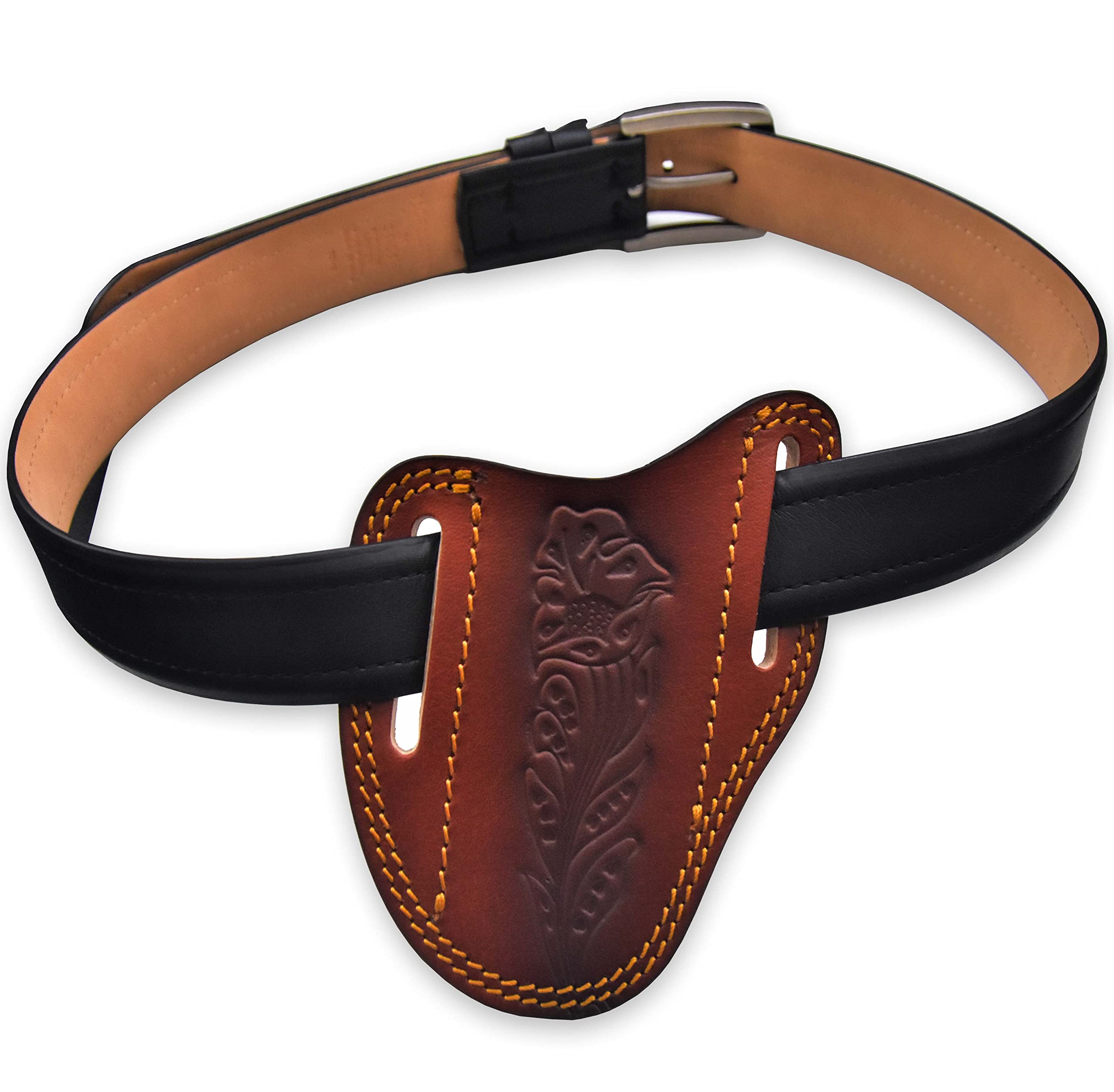 Custom Leather Sheath for Trapper & Hunting Knives - 100% Real Leather, Tan, Dual-Side Carry Design | Perfect for Outdoor Adventures, Camping & Bushcraft