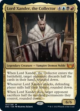 Magic: The Gathering - Lord Xander, The Collector (197) - Streets of New Capenna MTG Card - Rare Vampire Commander for EDH & Standard Deck Building - Perfect for Magic Players & Collectors