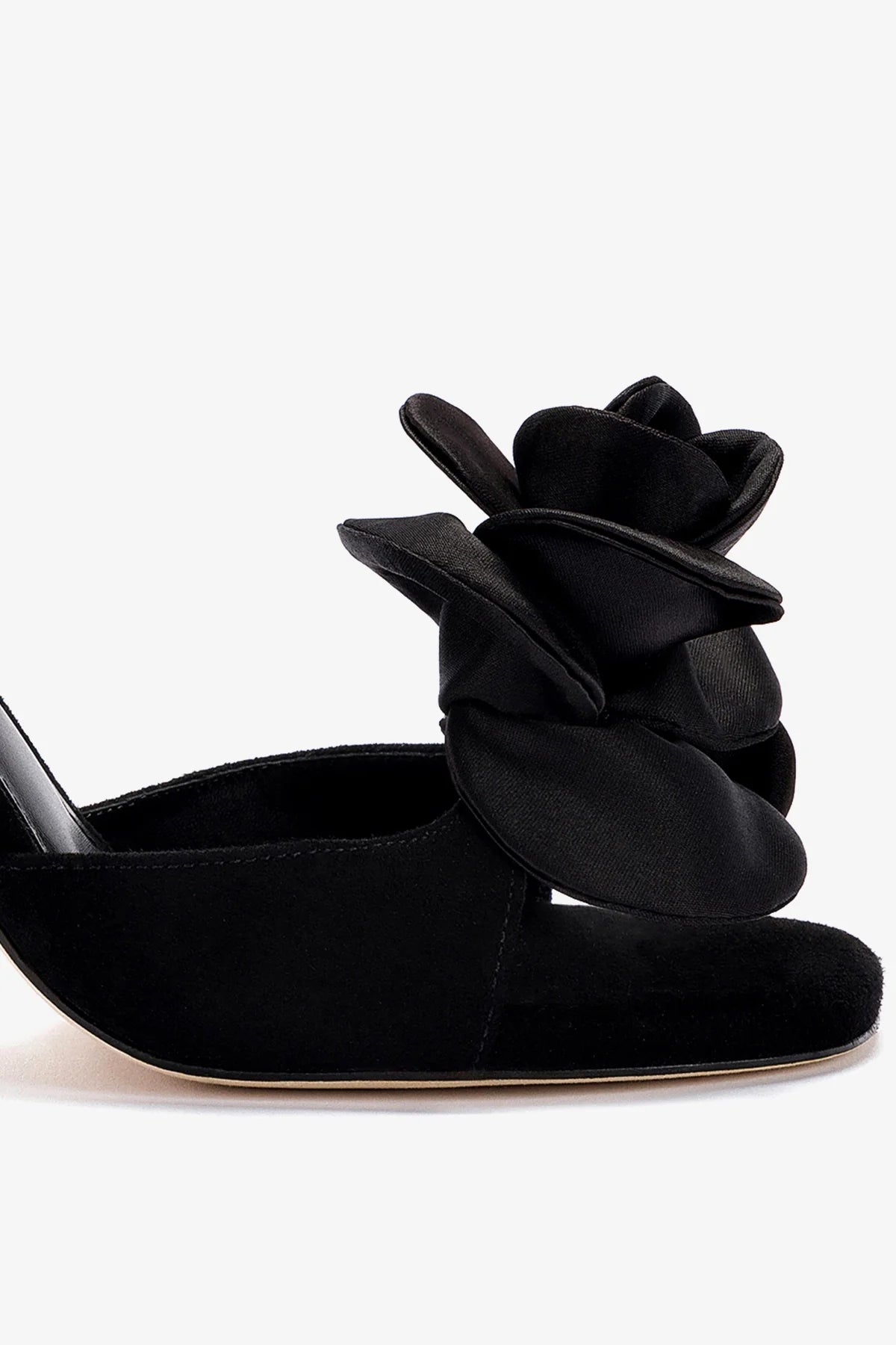 Salma Women's Black Suede & Satin Sandals - Comfortable Summer Casual Shoes for Beach, Vacation & Outdoor Wear