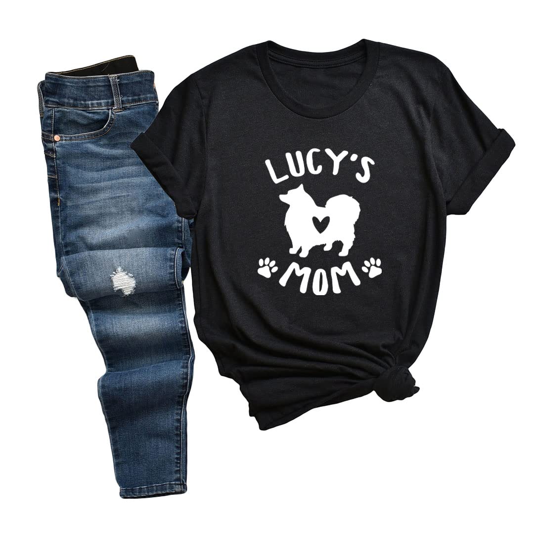 Custom Keeshond Mom T-Shirt with Name - Cute Dog Lover Gift for Women - Perfect for Mother's Day, Birthday & Dog Owner Appreciation