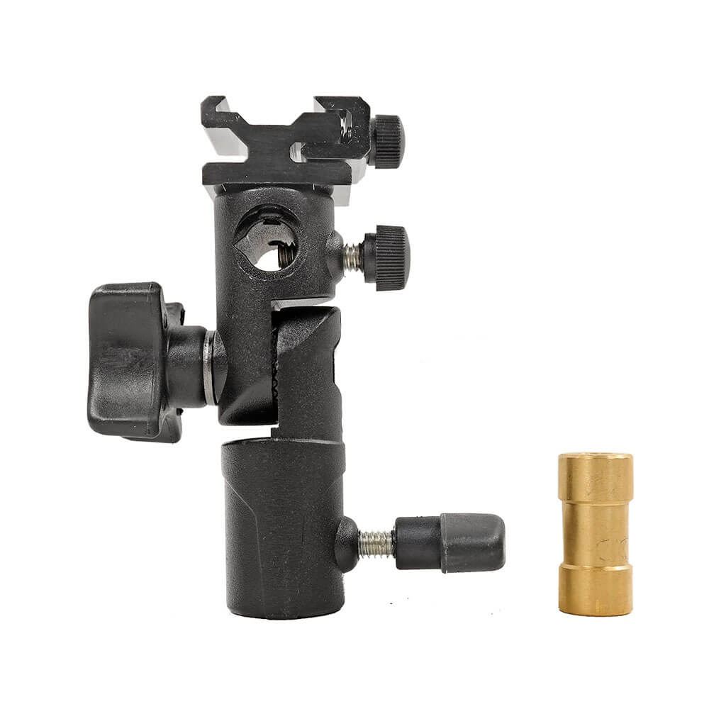 Tiltable Swivel Umbrella Adapter Bracket with Hotshoe Mount - Adjustable Flash Diffuser Holder for Photography Lighting - Perfect for Studio, Outdoor Shoots & Video Production