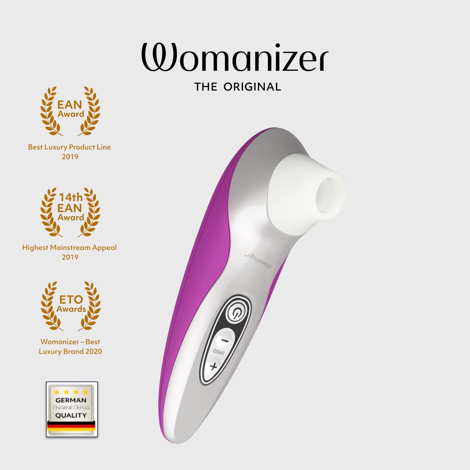 Womanizer Pro40 Clitoral Stimulator - 6 Suction Speeds, Waterproof, Rechargeable Adult Sex Toy for Women & Couples (Magenta) - Perfect for Solo Play & Couples Intimacy