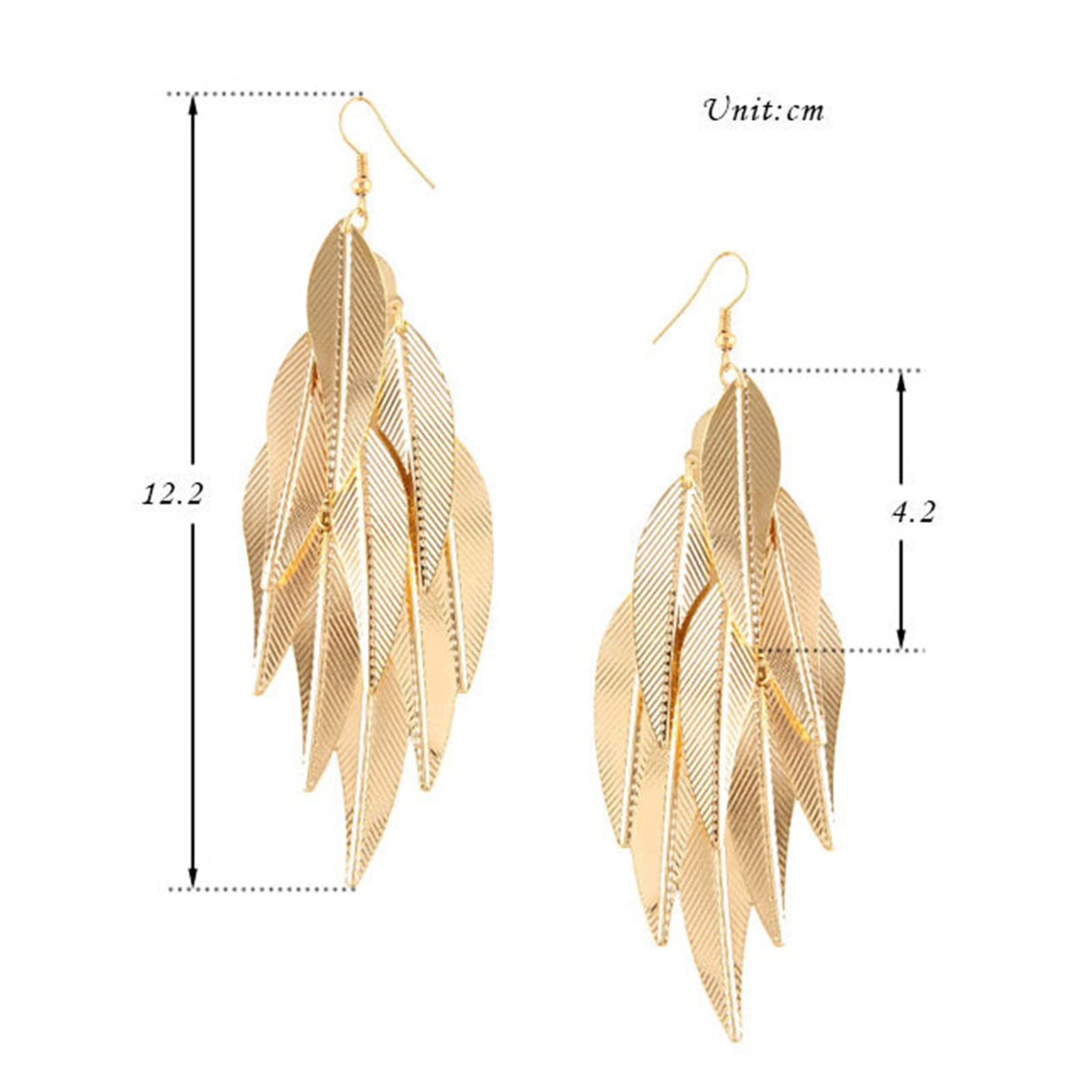 Bohemian Layered Filigree Leaf Earrings for Women - Handmade Silver & Gold Plated Lightweight Chandelier Dangle Earrings - Perfect for Festivals, Weddings & Boho Fashion Accessories