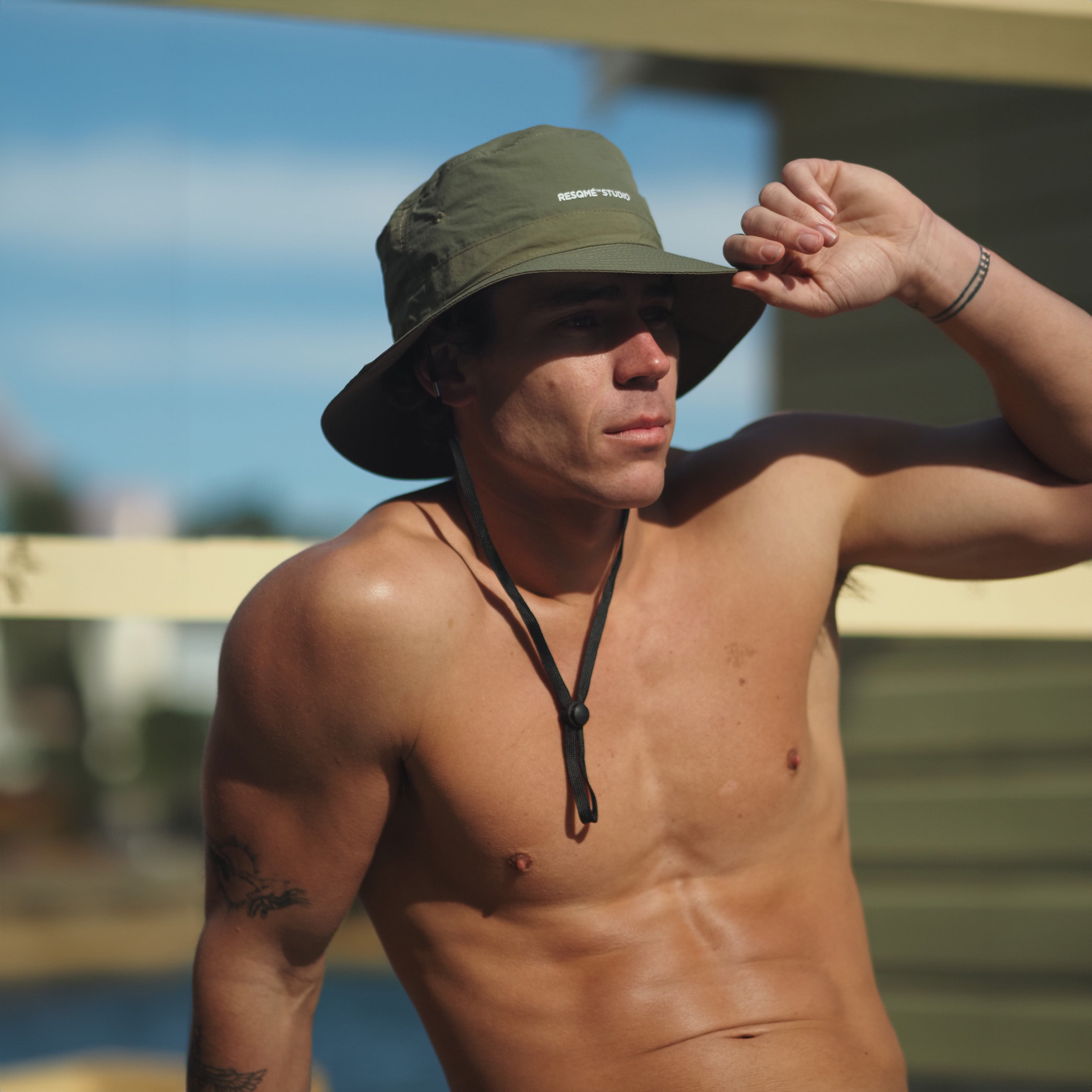 X NICK Bucket Hat - Army Green Unisex Sun Hat for Outdoor Activities, Beach, Hiking & Casual Wear
