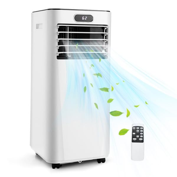 ARLIME 8000 BTU Portable Air Conditioner - Cools 230 Sq. Ft, 2-Speed Fan & Dehumidifier with Child Lock, 24H Timer, LED Display - Perfect for Living Room, Bedroom, Office & Small Spaces (Ideal for Summer Cooling & Year-Round Comfort)