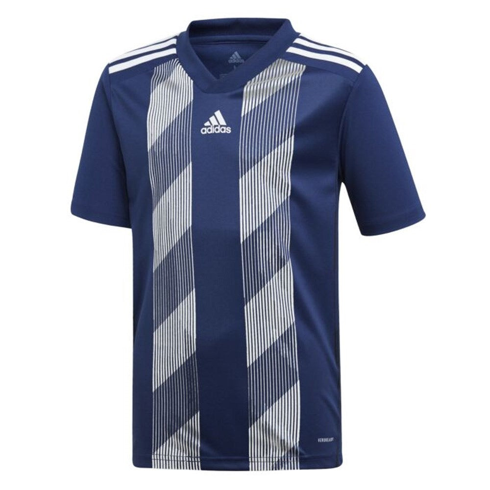 Adidas Youth Striped 19 Soccer Jersey - Navy/White - Lightweight Breathable Football Shirt for Kids - Perfect for Training, Matches & Team Sports