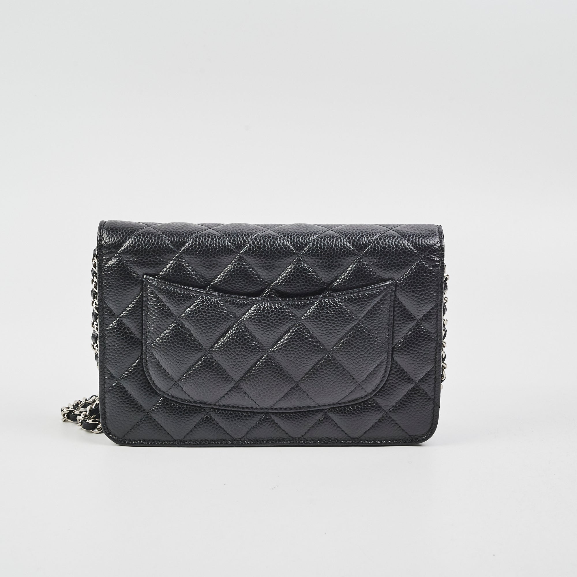 Chanel Caviar Leather Wallet on Chain WOC Crossbody Bag Black with Microchip - Perfect for Everyday Use, Parties & Special Occasions