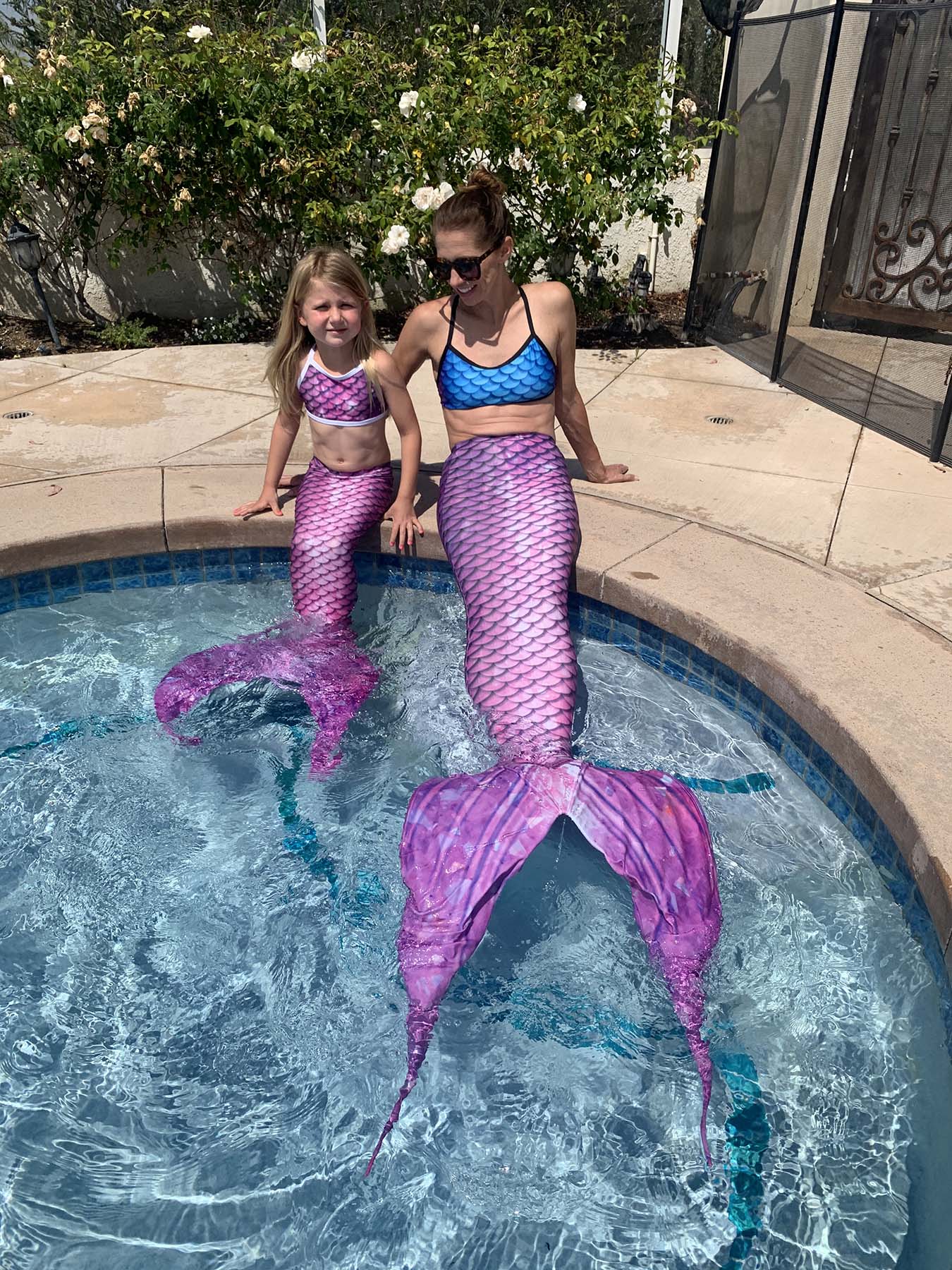 Eco-Friendly Mermaid Tail for Kids - Pink Gem Design - Perfect for Swimming, Dress-Up & Underwater Photography - In Stock Now