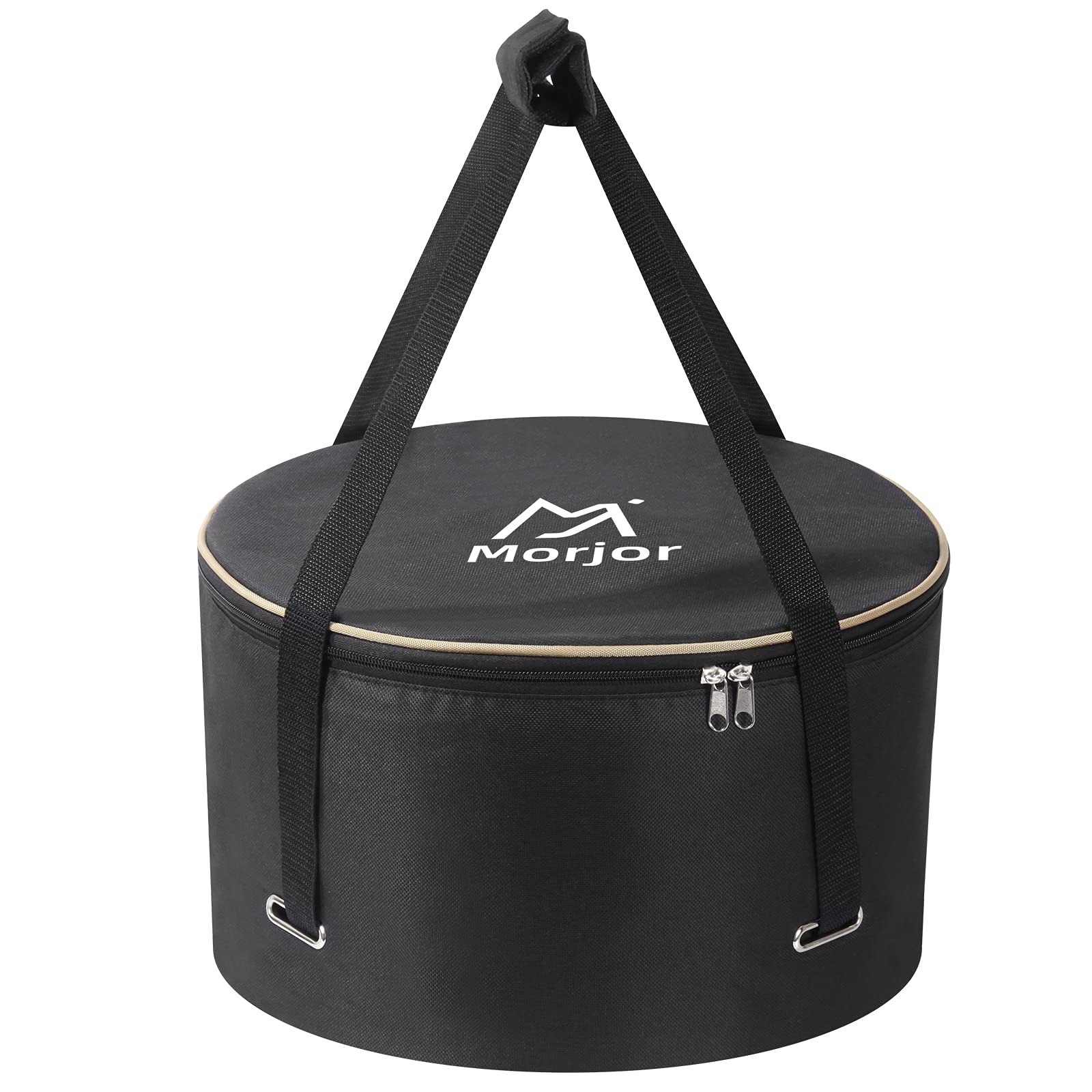 14 Inch Dutch Oven Bag with Reinforced Crossed Straps & 2 Storage Pockets - Heavy Duty Carrying Case for Camping, Picnics & Outdoor Cooking Accessories