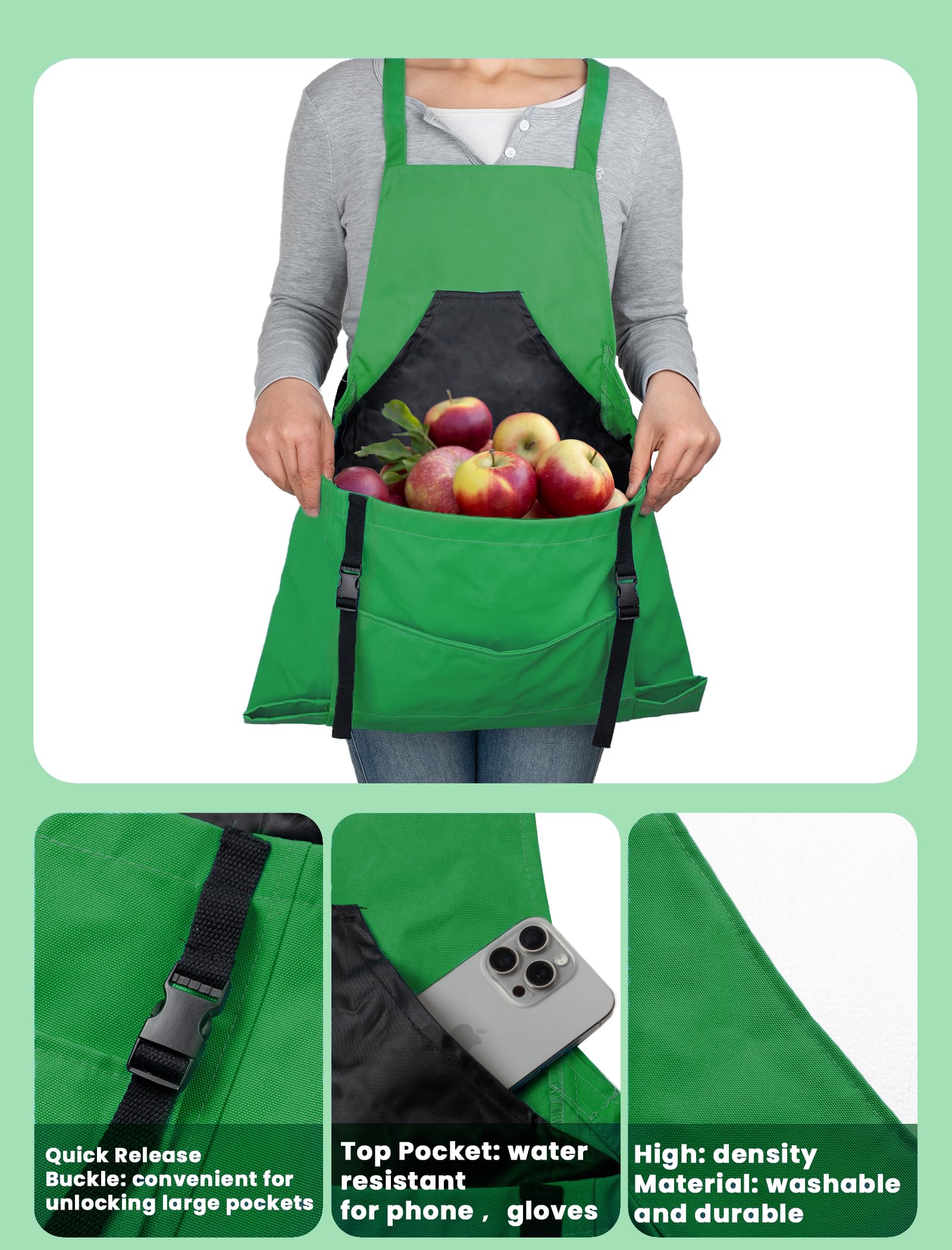 Durable Gardening Apron with Multiple Pockets for Women & Men - Washable Harvest Apron for Planting, Weeding & Harvesting - Perfect Gardening Gift for Outdoor Enthusiasts