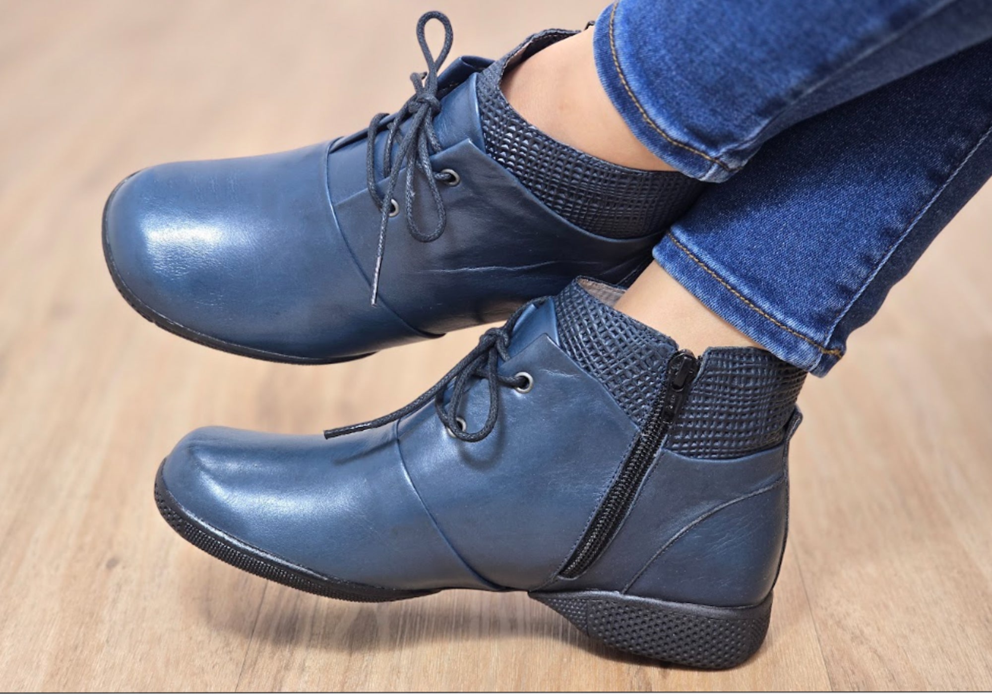 J Gean Angie Women's Comfortable Leather Ankle Boots - Made in Brazil - Perfect for Work, Casual Wear & Fall Fashion