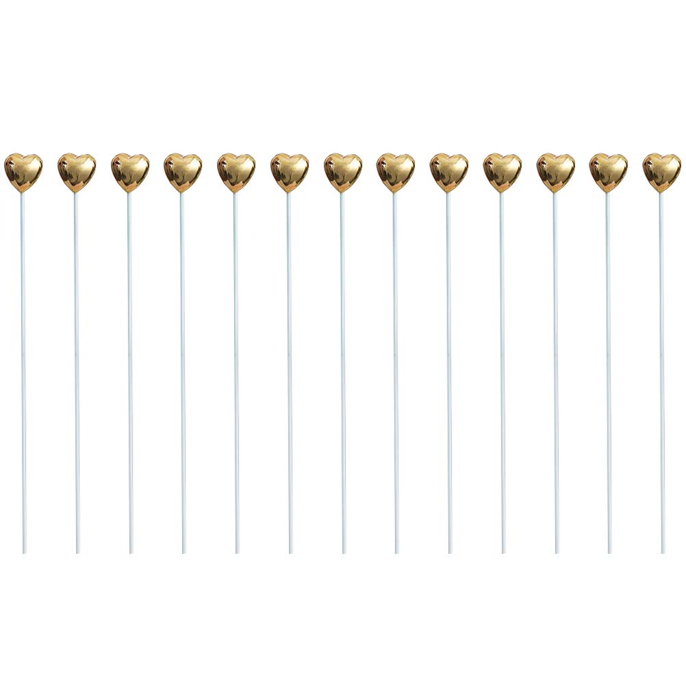 Golden Heart Shaped Cake Topper - Birthday Cake Decorations with Insert Cards for Wedding, Anniversary & Party Celebrations | Elegant DIY Baking Supplies for Special Occasions