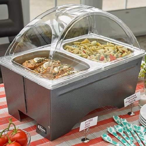 Sterno WindGuard Foldable Chafing Dish Frame - Silver Vein Folding Chafer Stand for Catering & Buffets - Compatible with Industry Standard Food Pans - Perfect for Outdoor Events, Weddings & Banquets