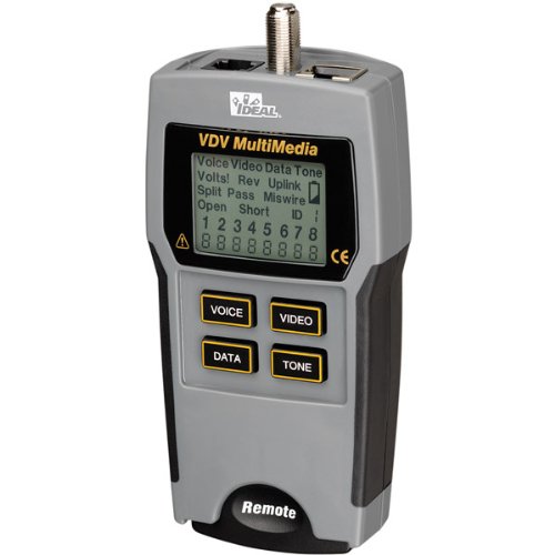 IDEAL Genuine VDV Multimedia Voice, Data & Video Tester - Professional Network Cable Tester for Ethernet, Coaxial & Phone Lines - Perfect for IT Technicians & Network Installations