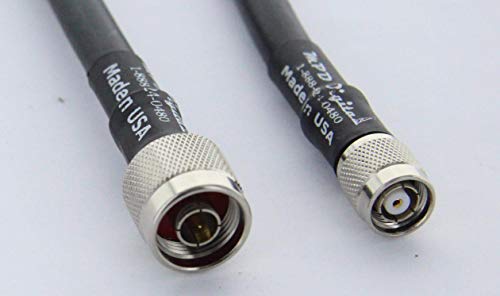 MPD-400 Superflex Black 50 Ohm RF Coaxial Cable with N Male to RP-TNC Male Connectors - 40ft High Performance Coax Cable for Ham Radio, CB Antennas & Wireless Networking