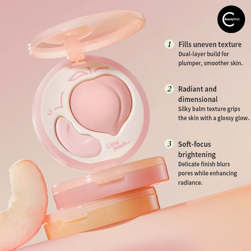 Little Ondine Peach Highlighter Duo - Natural Glow Makeup Set for Cheeks & Eyes | Perfect for Everyday Wear & Special Occasions