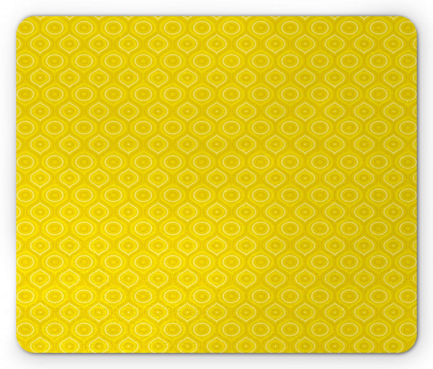 Ambesonne Aboriginal Mouse Pad - Non-Slip Rubber, Yellow Mustard for Office & Gaming