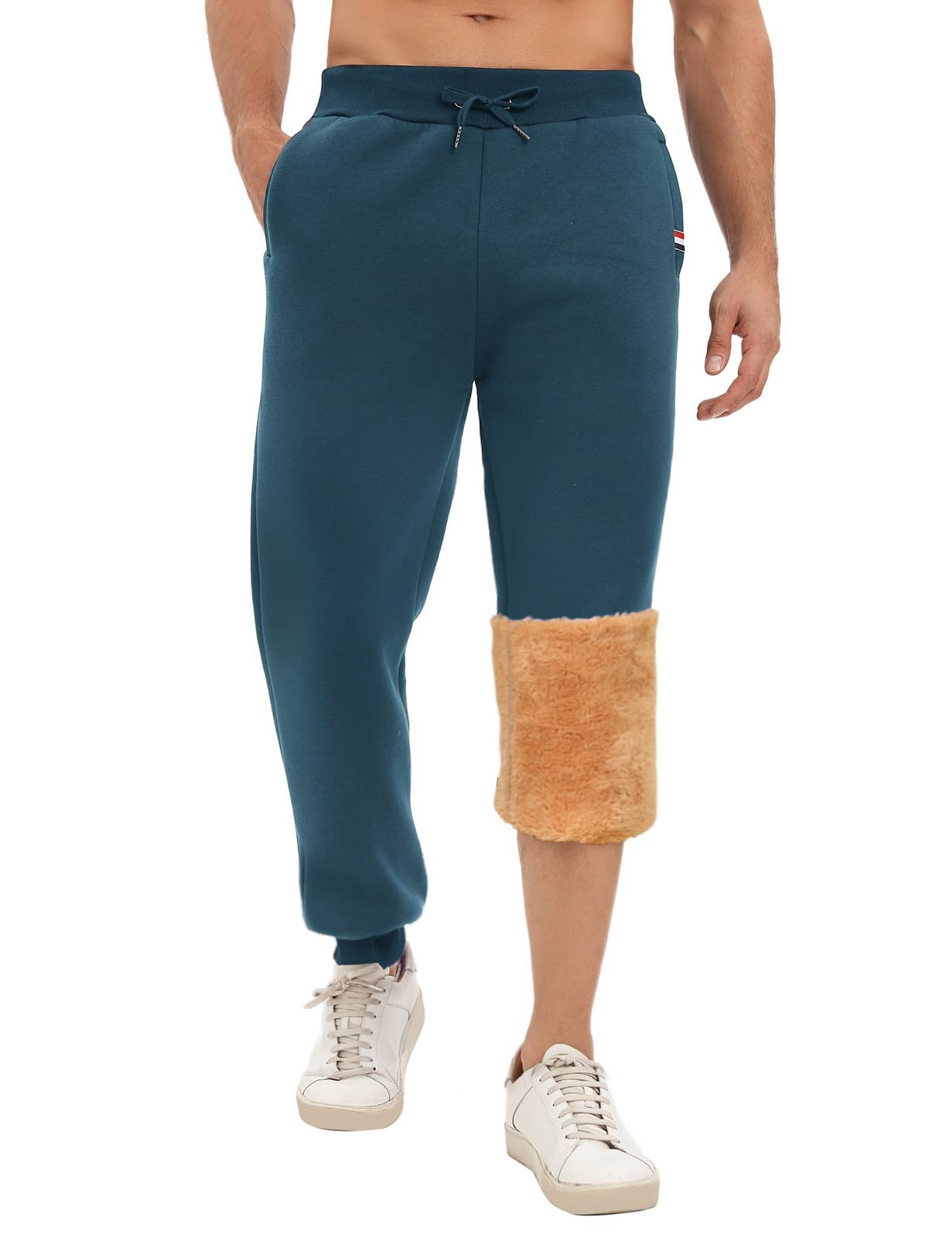Yuson Fleece-Lined Jogger Pants for Men & Women - Winter Warm Sherpa-Lined Sweatpants with Pockets, Thermal Running Trousers for Casual & Active Wear - Perfect for Gym, Lounge & Outdoor Activities