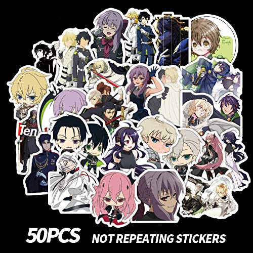 50Pcs Seraph of The End Anime Stickers - Cute Cartoon Character Decals for Kids DIY Crafts, Scrapbooking, Laptop & Water Bottle Decor