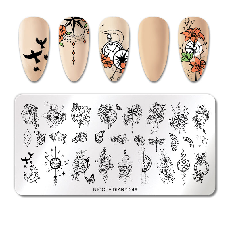 Nicole Diary Nail Stamping Plates Kit - Professional Nail Art Design Templates for DIY Manicure at Home, Salon & Party Use