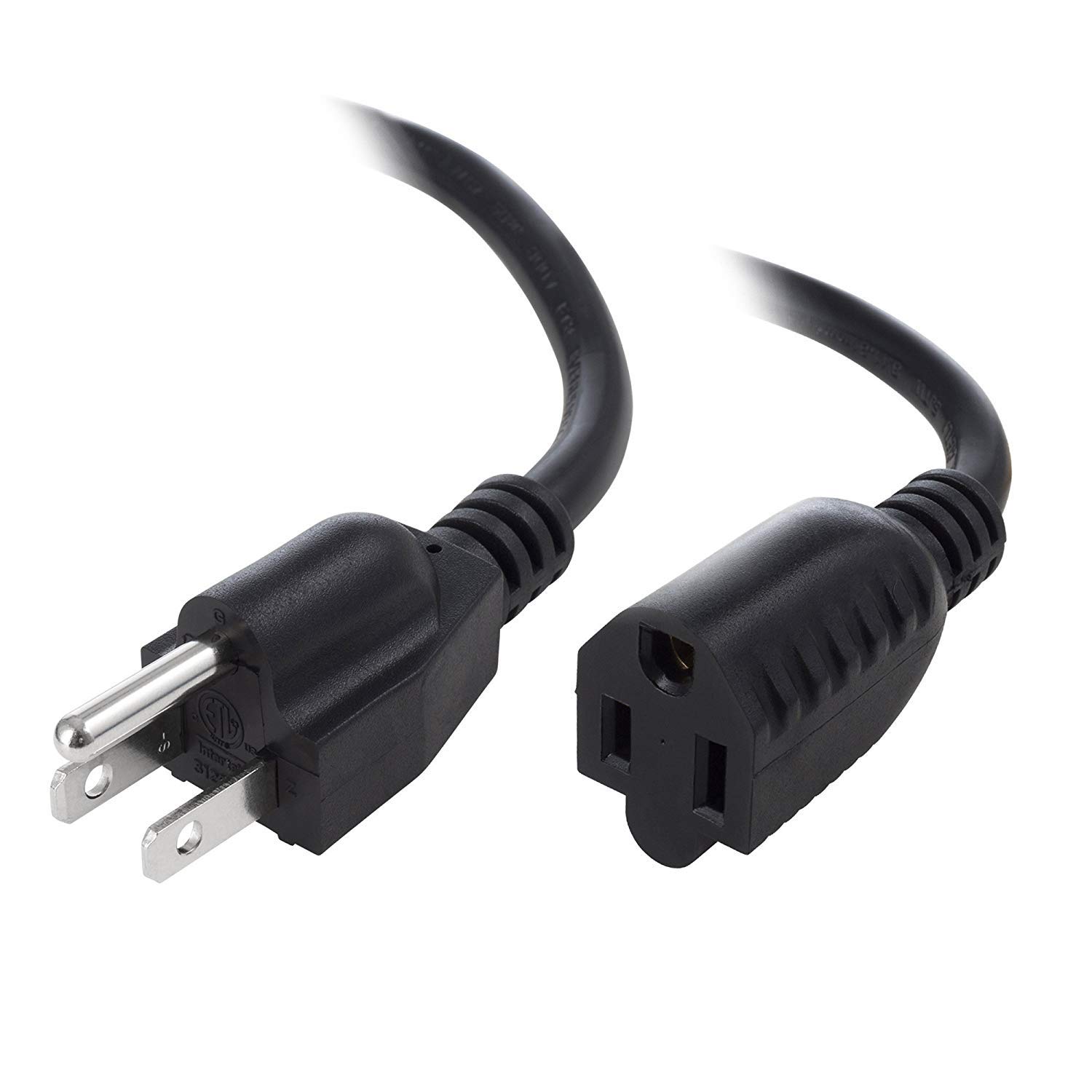 5 Pack 16AWG Heavy Duty Extension Cord - 25ft Black Power Cable for Home, Office & Outdoor Use - eDragon Premium Electrical Cord with 3 Prong Grounded Plug