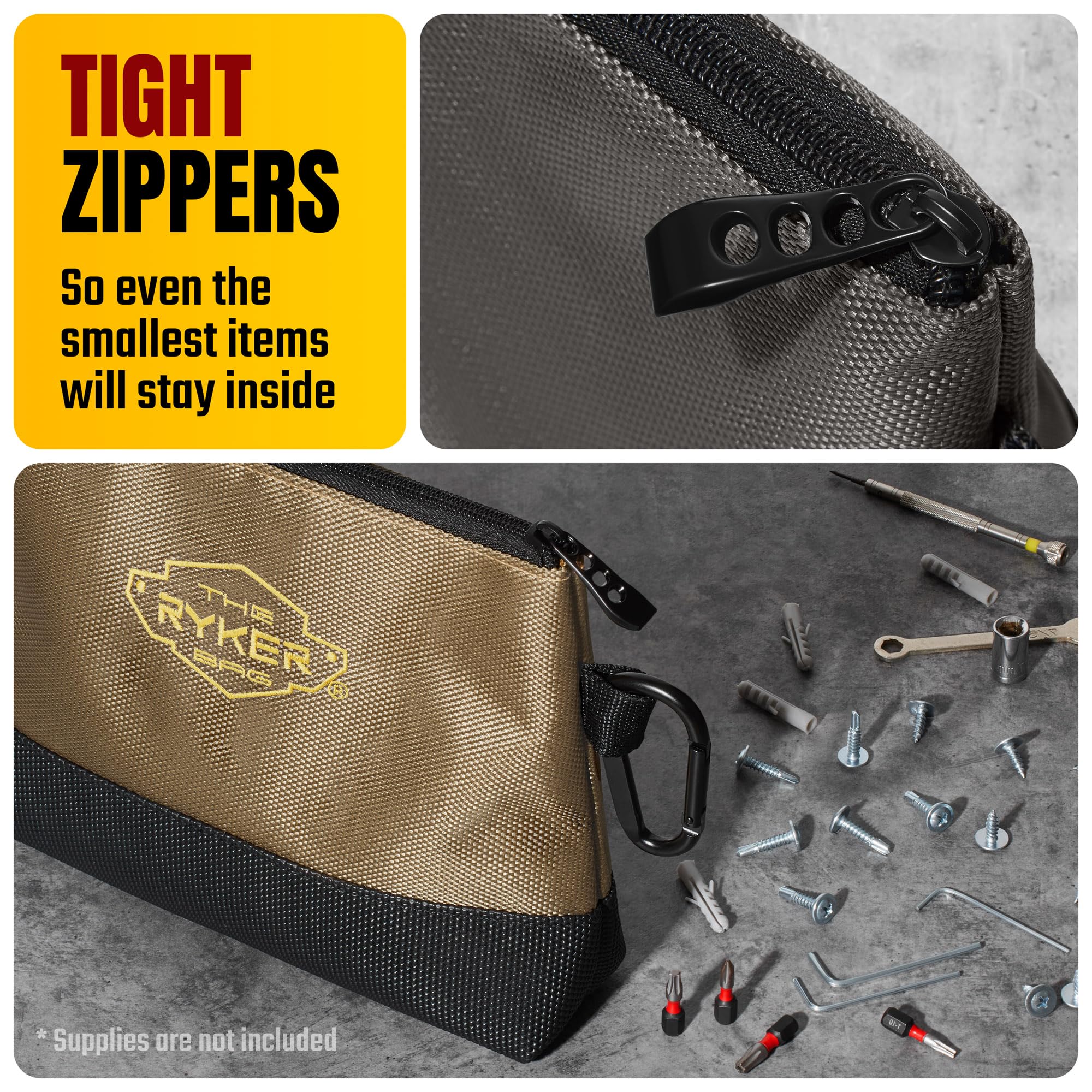 Durable Canvas Zipper Tool Pouch - The Ryker Bag for Organizing Tools & Accessories | Perfect for DIY, Camping, and Outdoor Adventures