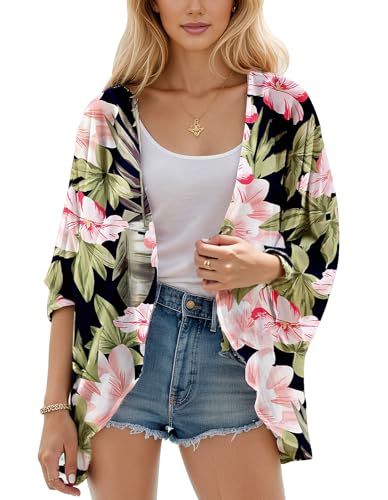 Black Green Floral