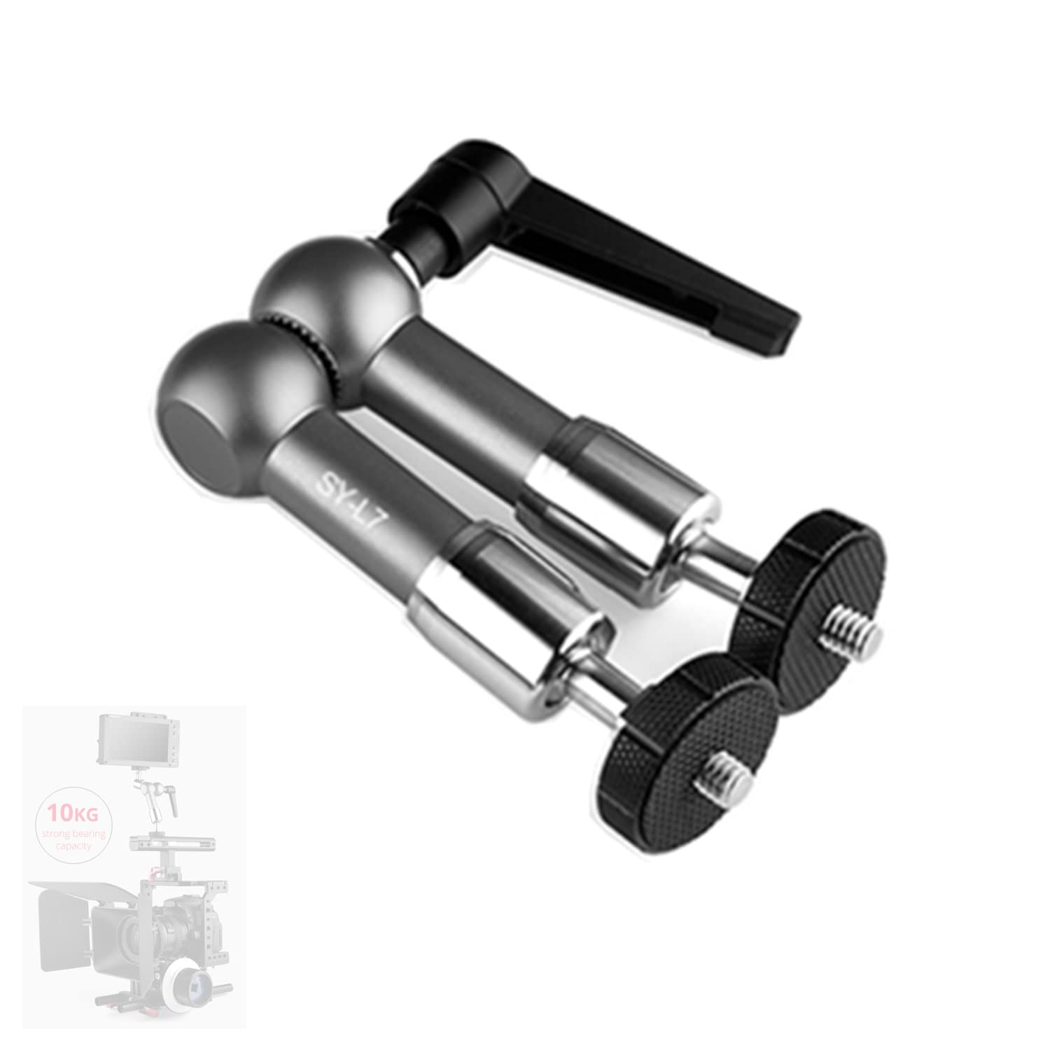 SONGING SY-L7 7-Inch Magic Arm with Stainless Steel Ball Head - Heavy Duty 10KG Load Capacity, Adjustable Friction Arm with 1/4