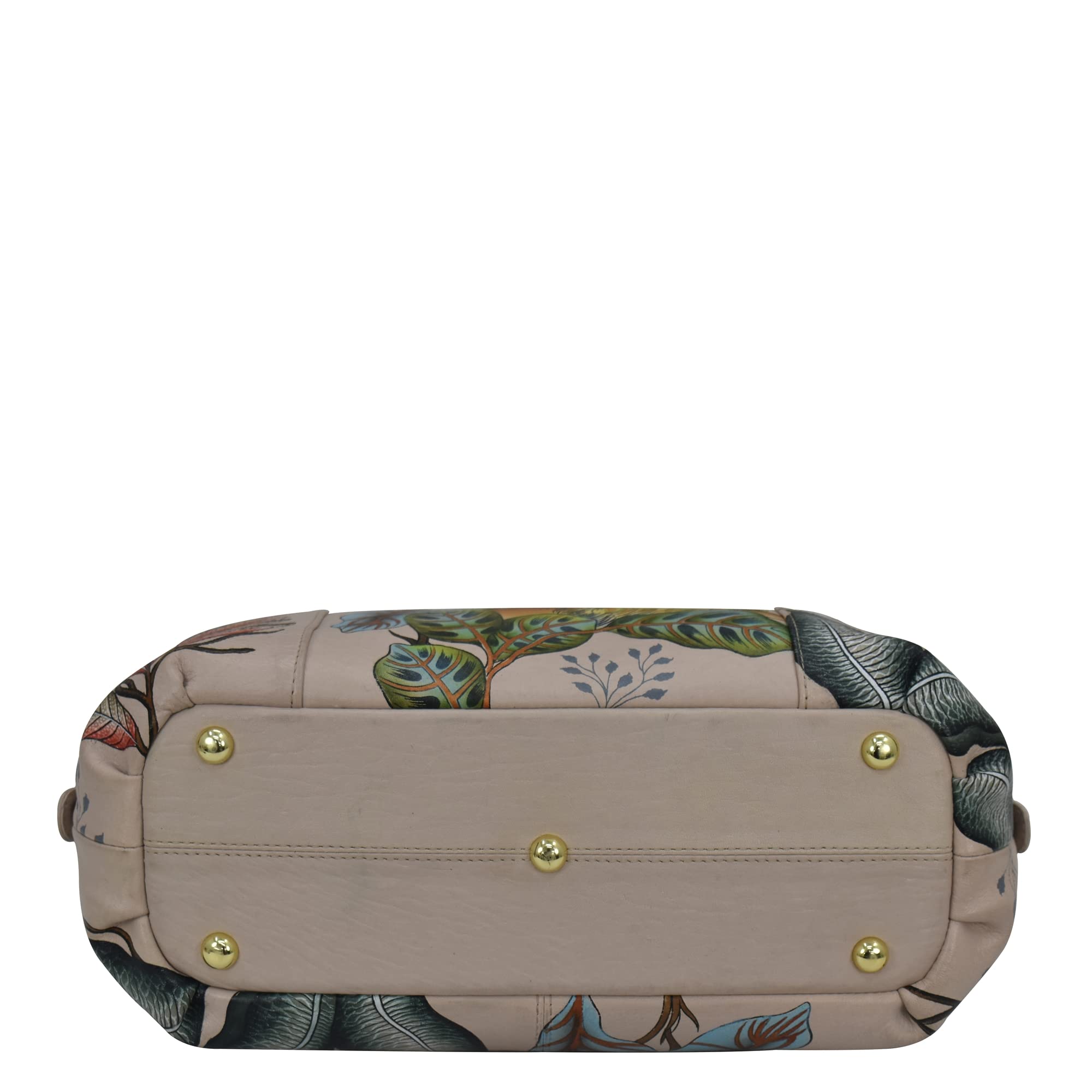 Anuschka Women's Hand Painted Genuine Leather Satchel Purse - Triple Compartment, Zip Closure, Multiple Pockets | Fashionable Crossbody Bag for Work, Travel & Everyday Use